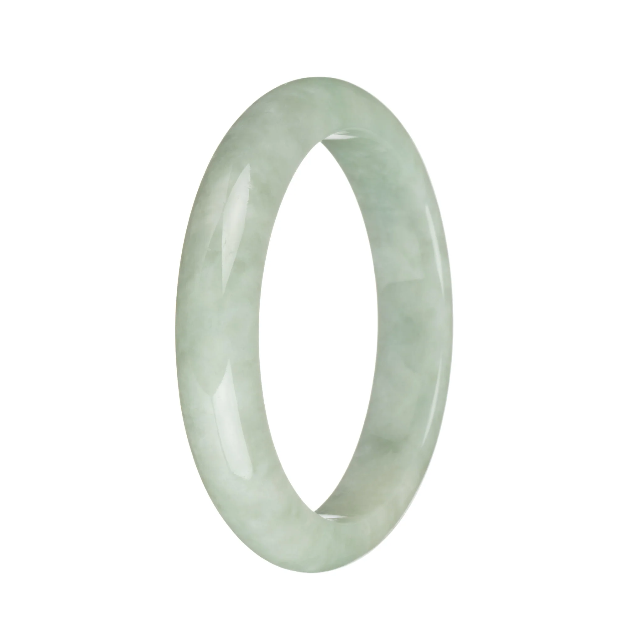 57.3mm Pale Green Jade Bangle Bracelet - Image 2