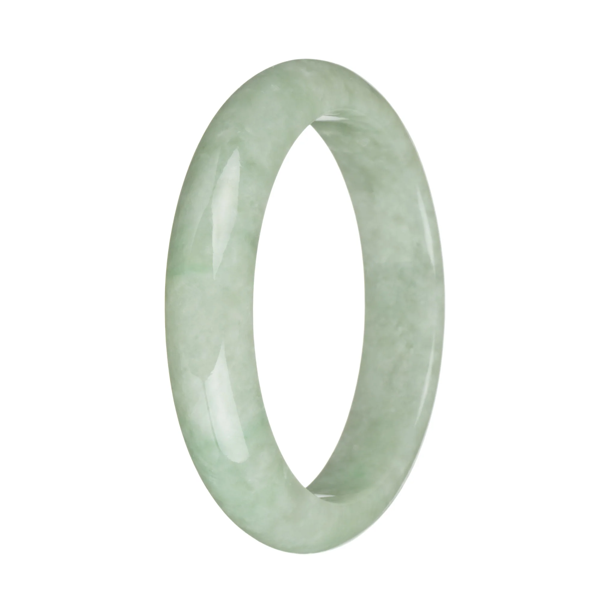 59.2mm Green with Apple Green Spots Jade Bangle Bracelet - Image 3
