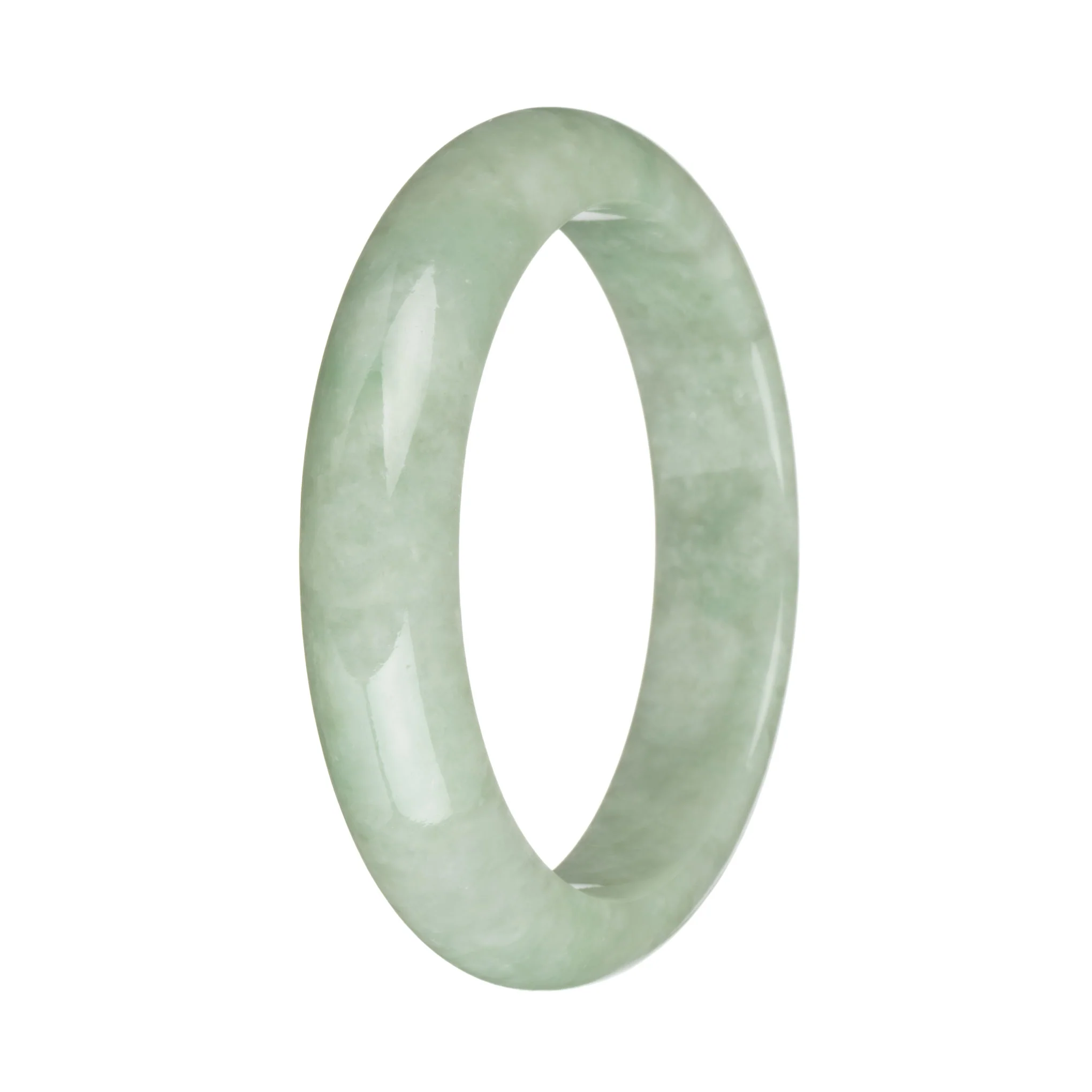 59.5mm Light Green Jade Bangle Bracelet - Image 3