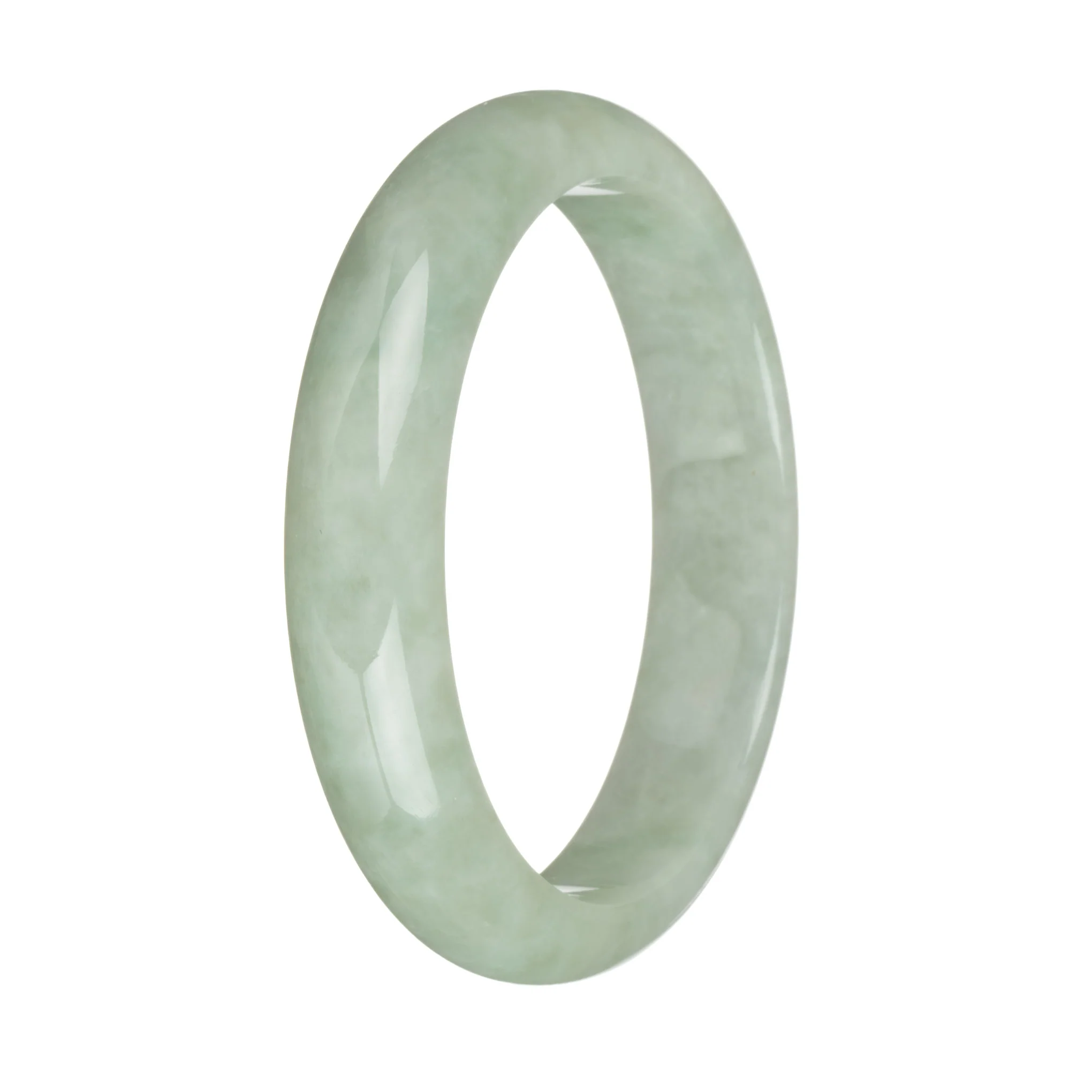 61.6mm Light Green Jade Bangle Bracelet - Image 2