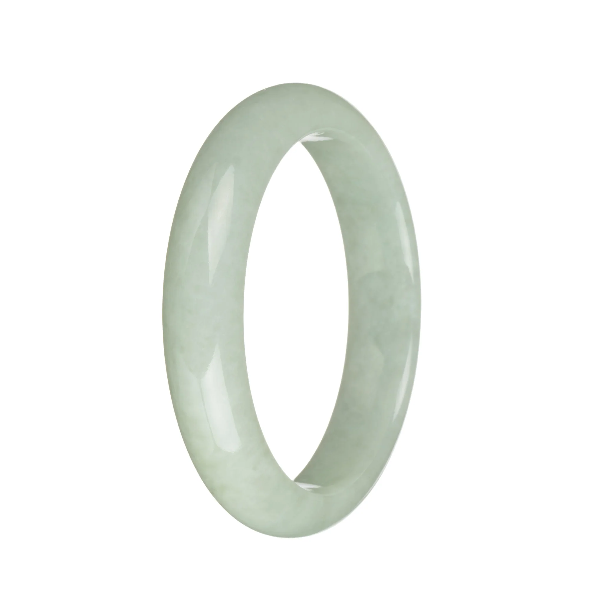 55.5mm Light Green Jade Bangle Bracelet - Image 3