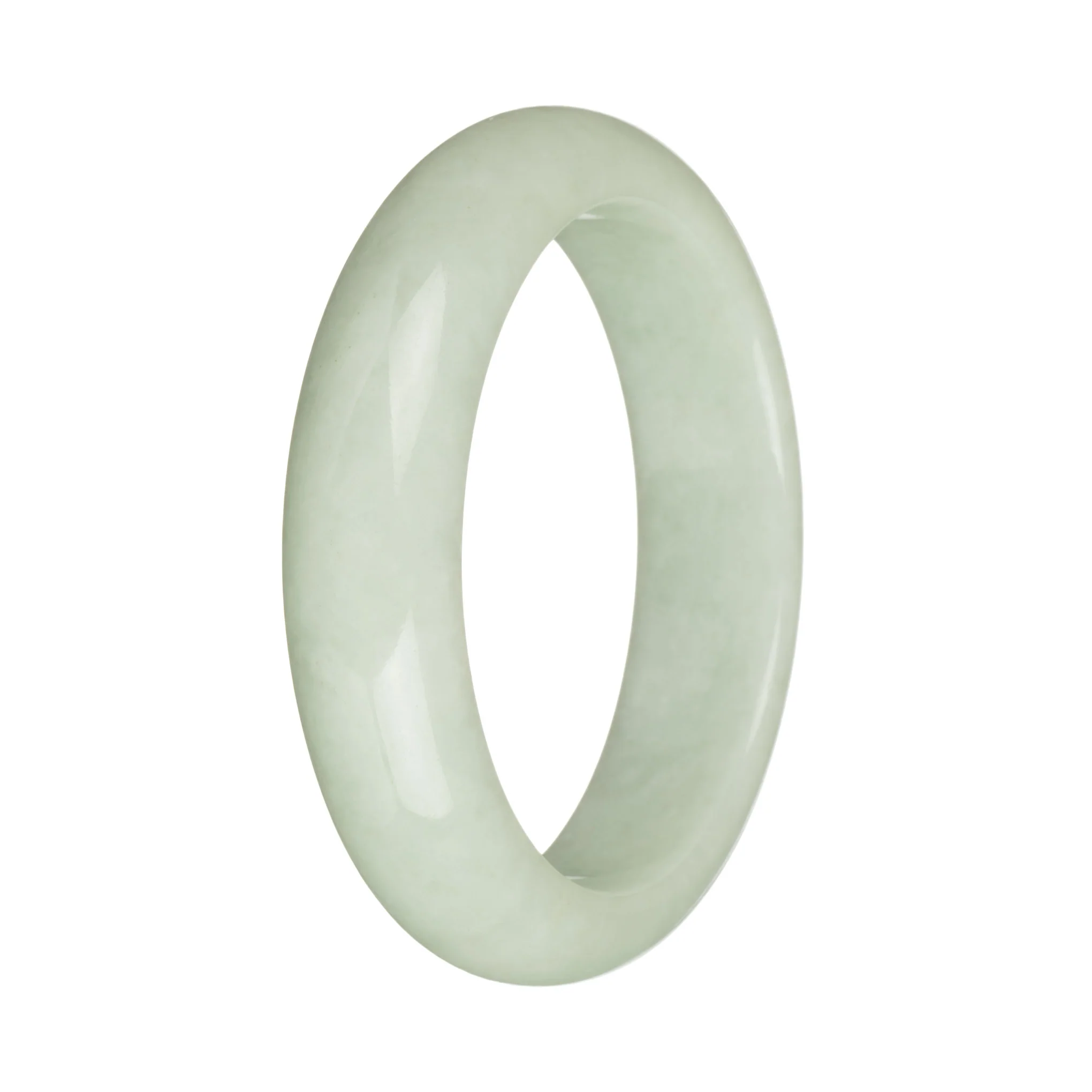 58.3mm Pale Green Jade Bangle Bracelet - Image 3