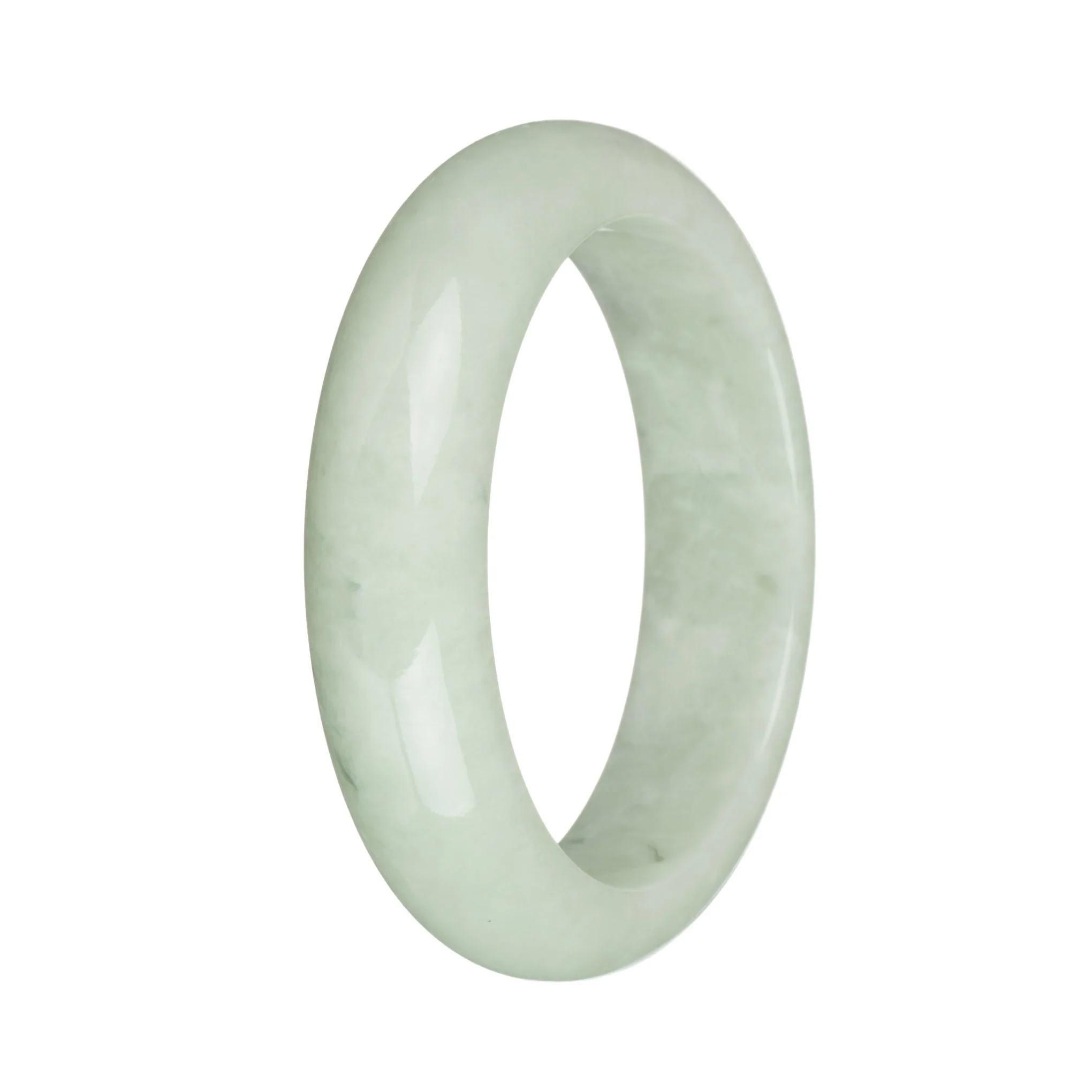 57.6mm Light Green Jade Bangle Bracelet - Image 2