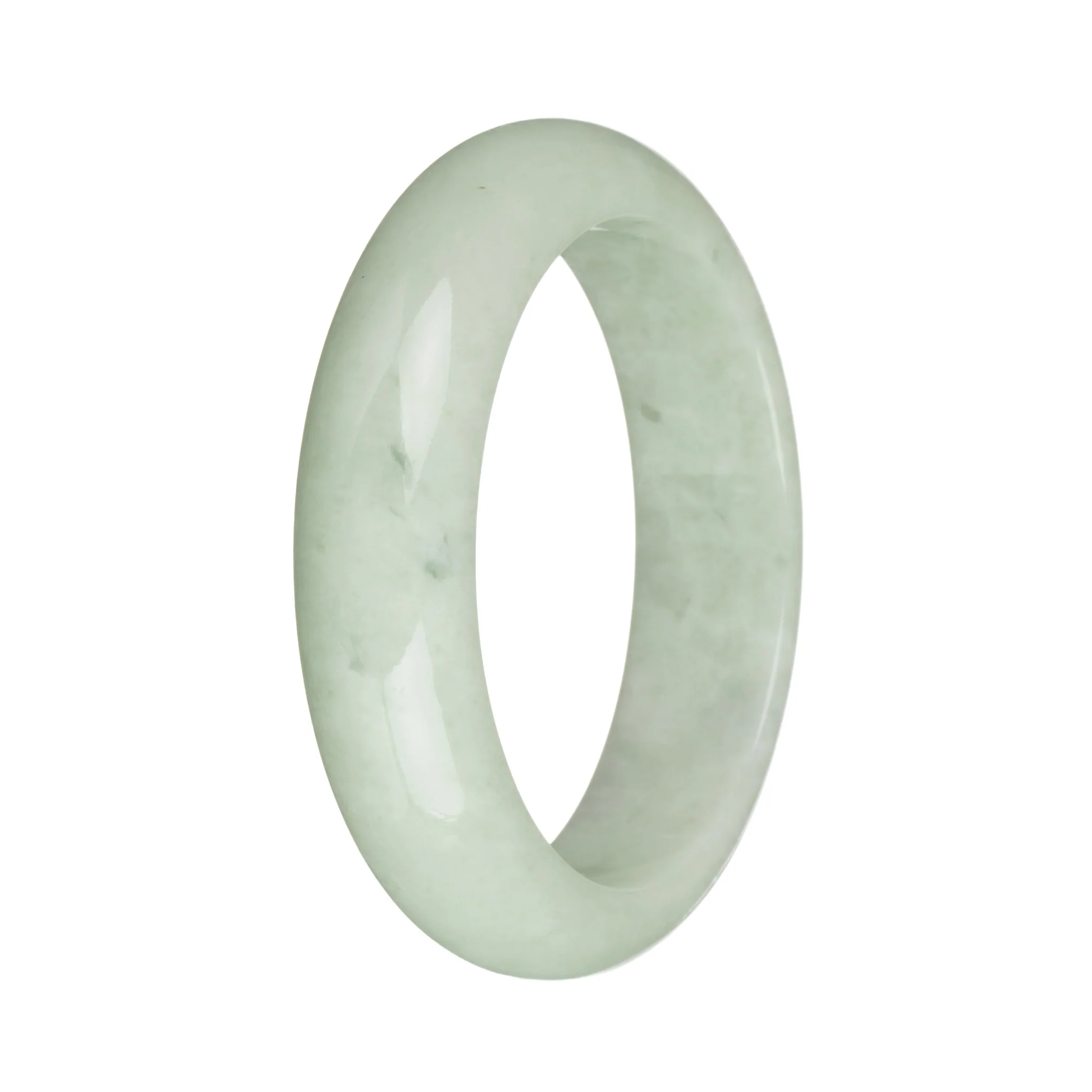 57.6mm Light Green Jade Bangle Bracelet - Image 3