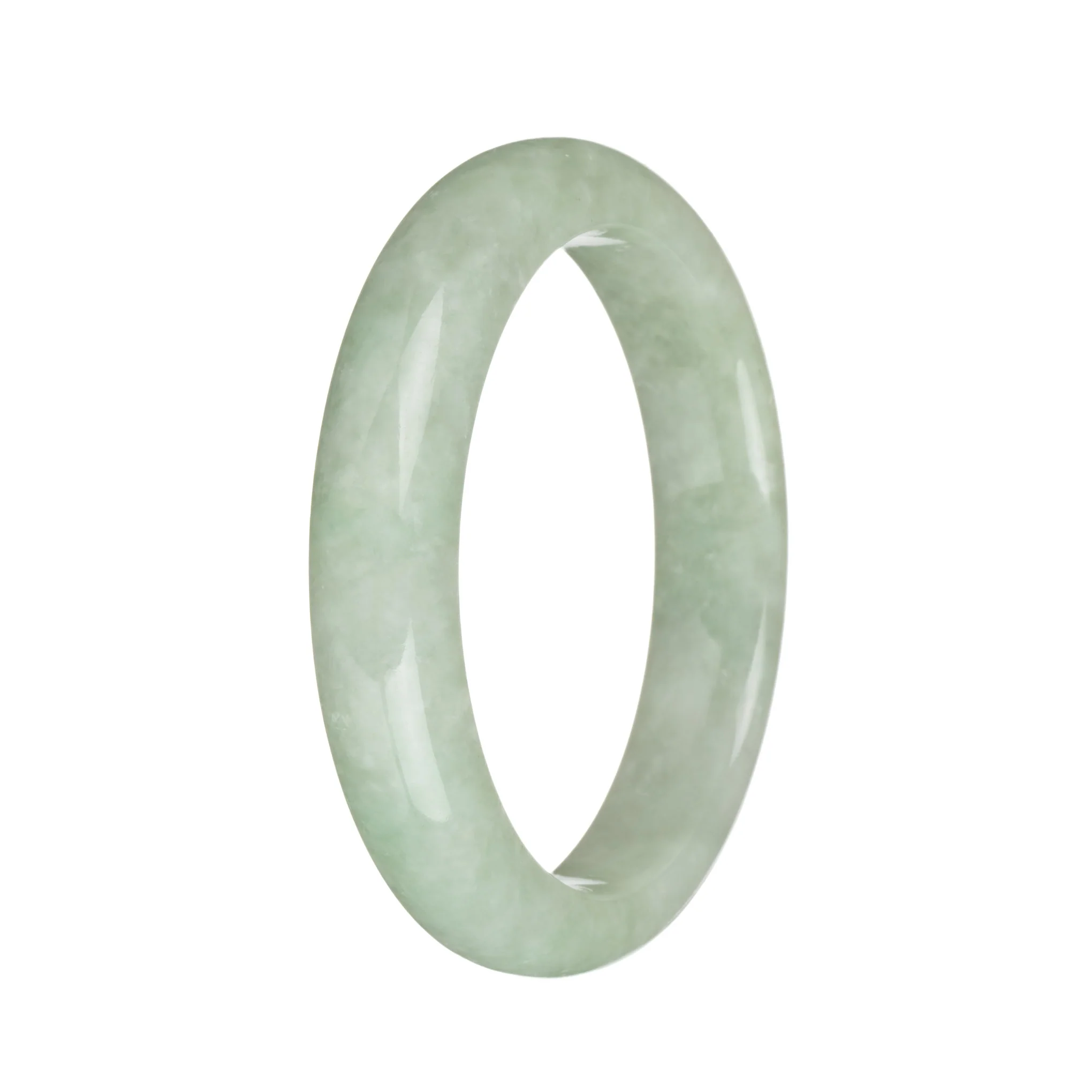 56.5mm Light Green Jade Bangle Bracelet - Image 3