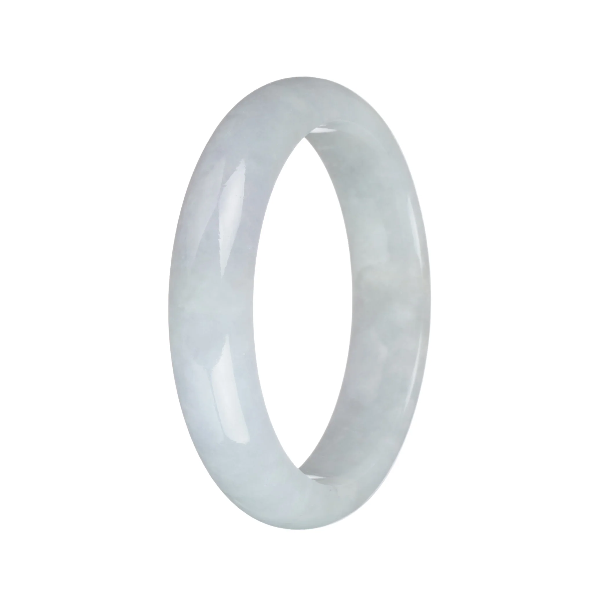 56.8mm Greyish White Jade Bangle Bracelet - Image 2