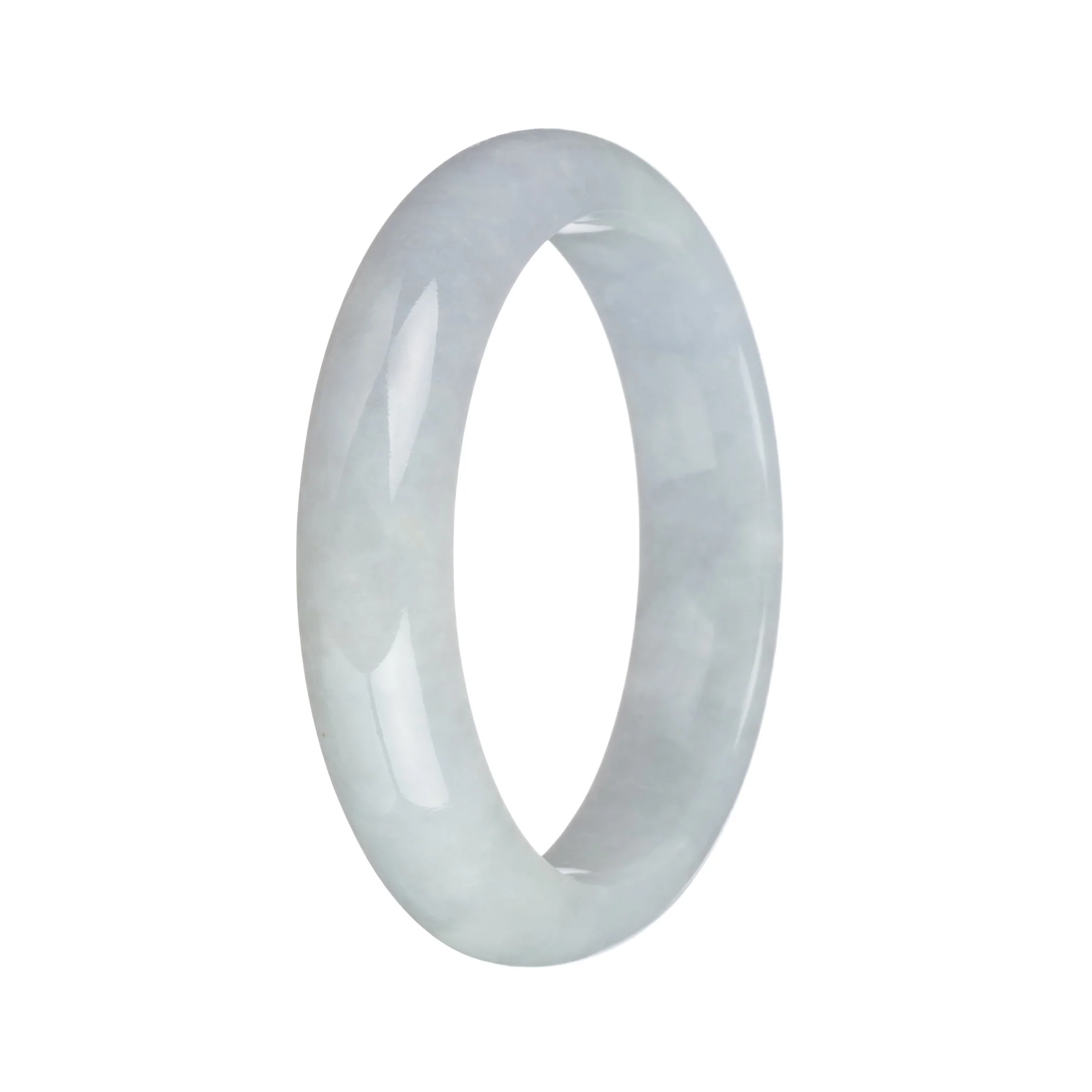 56.8mm Greyish White Jade Bangle Bracelet - Image 3