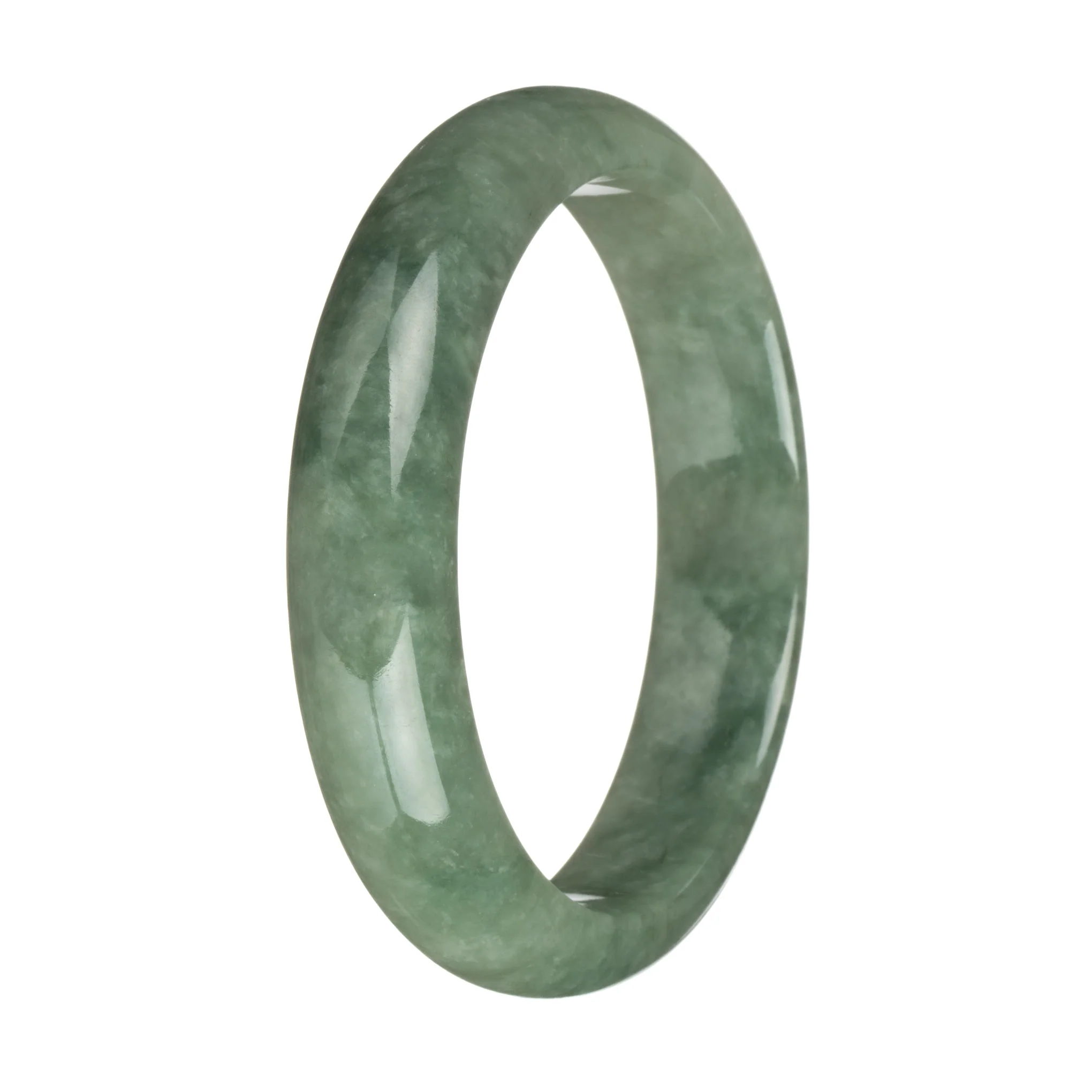 63mm Green Jade Bangle Bracelet - Image 3