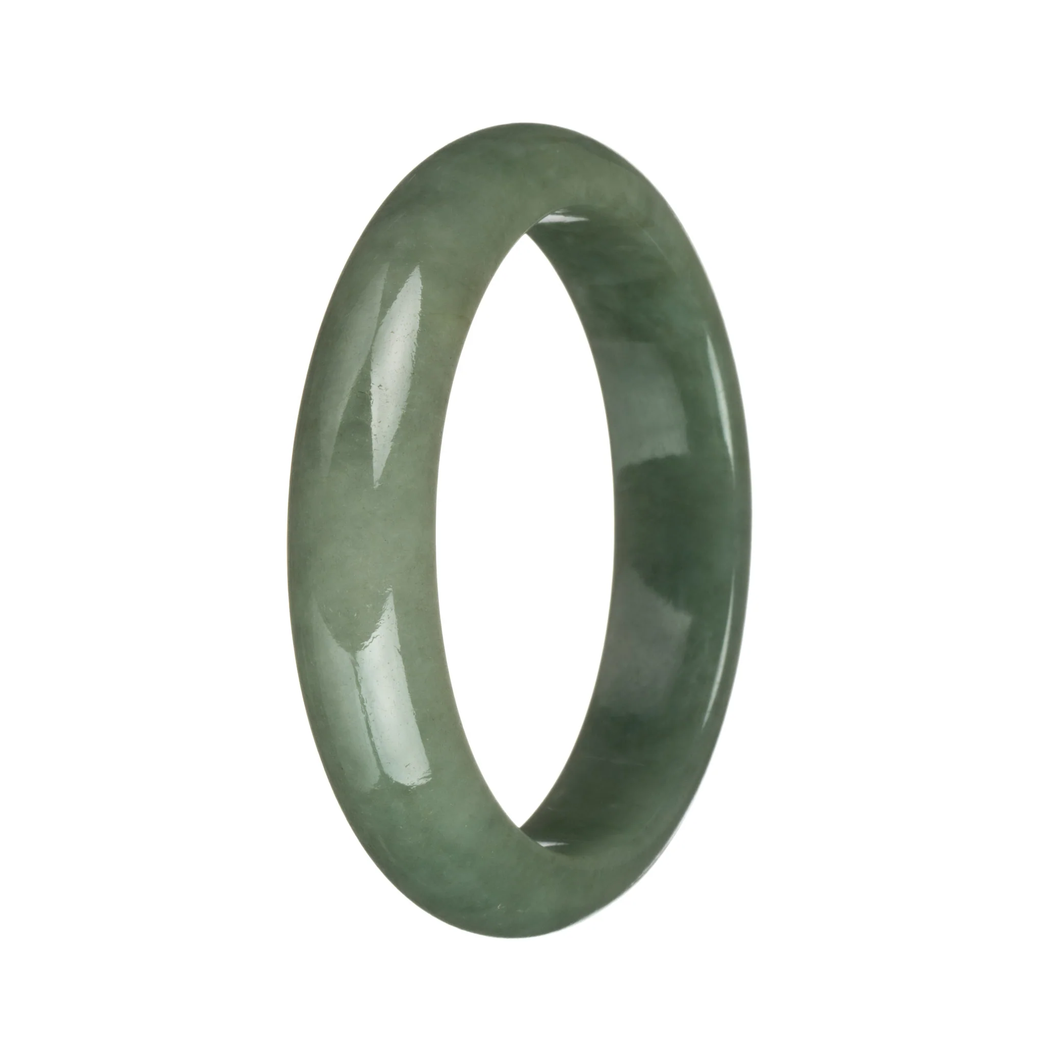 58.4mm Green Jade Bangle Bracelet - Image 2