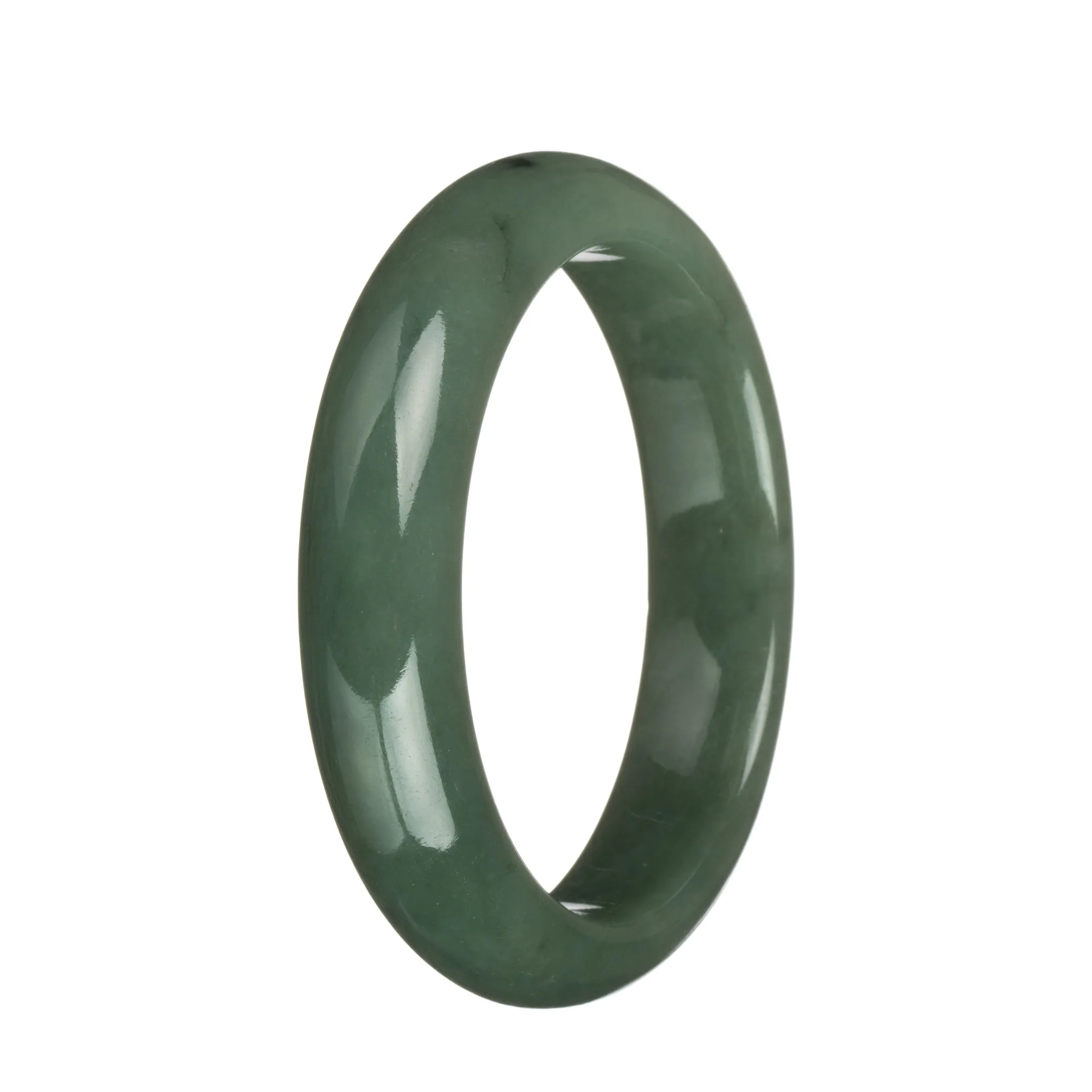 57.3mm Green Jade Bangle Bracelet - Image 2