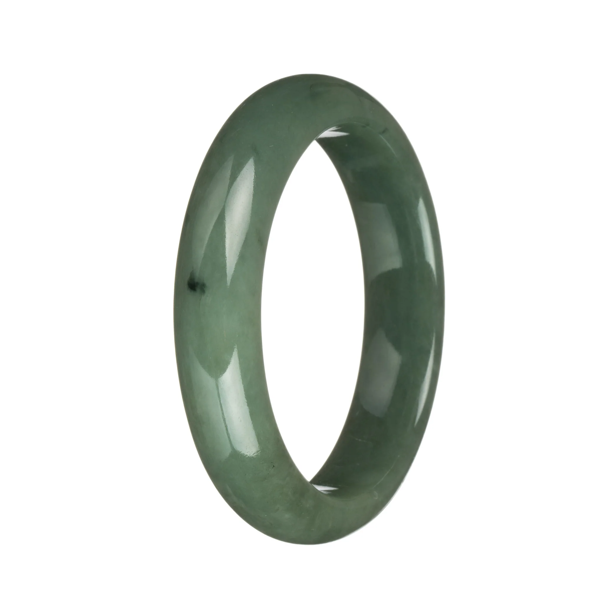 57.3mm Green Jade Bangle Bracelet - Image 3