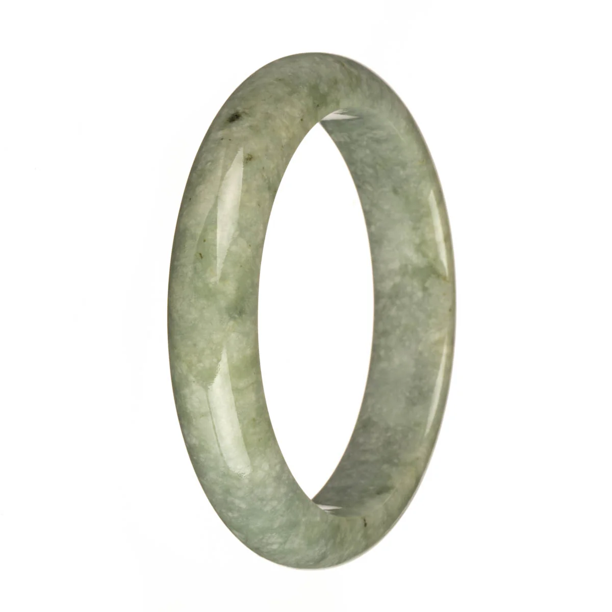 62.2mm Greyish Green Jade Bangle Bracelet - Image 2