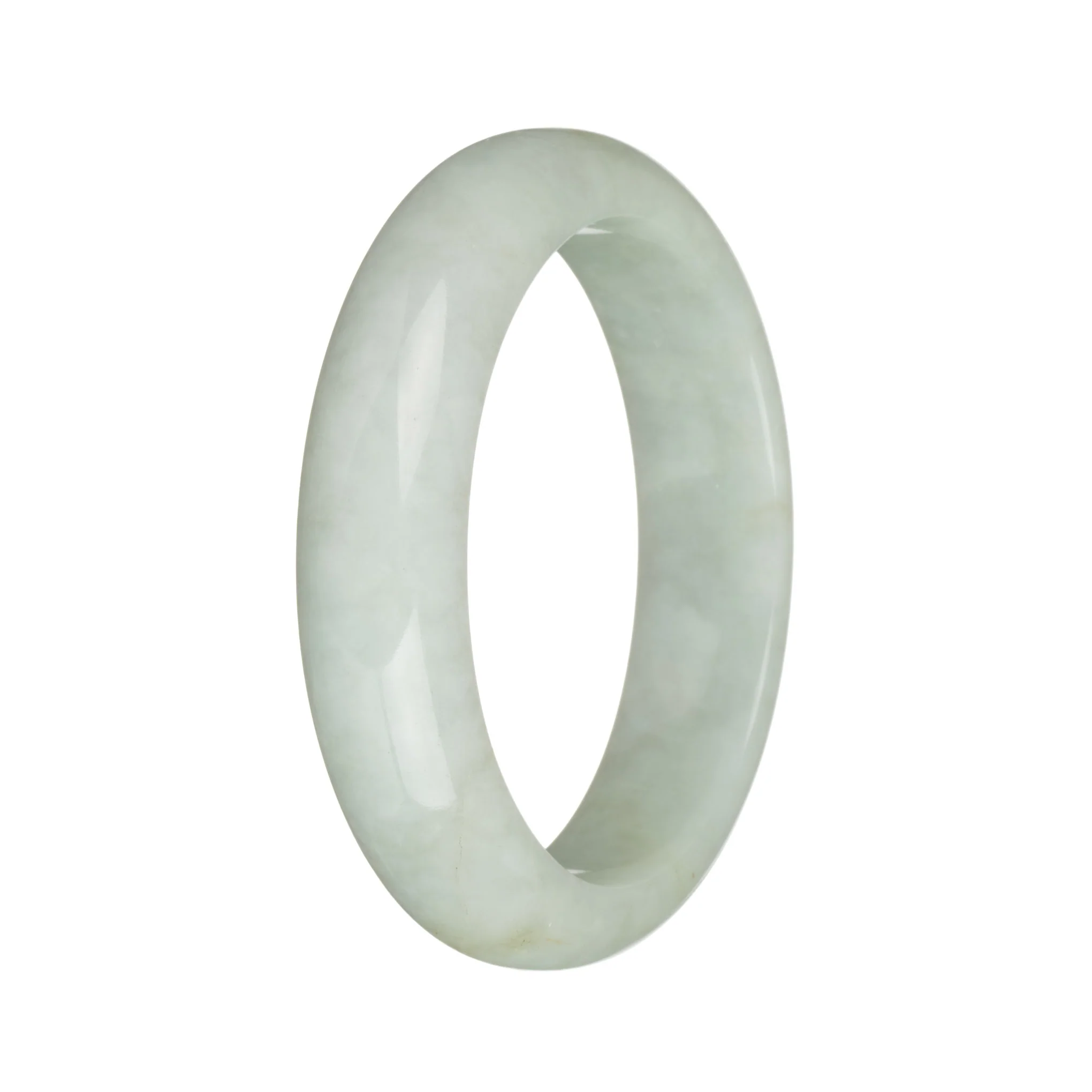 56.7mm Greyish White Jade Bangle Bracelet - Image 2