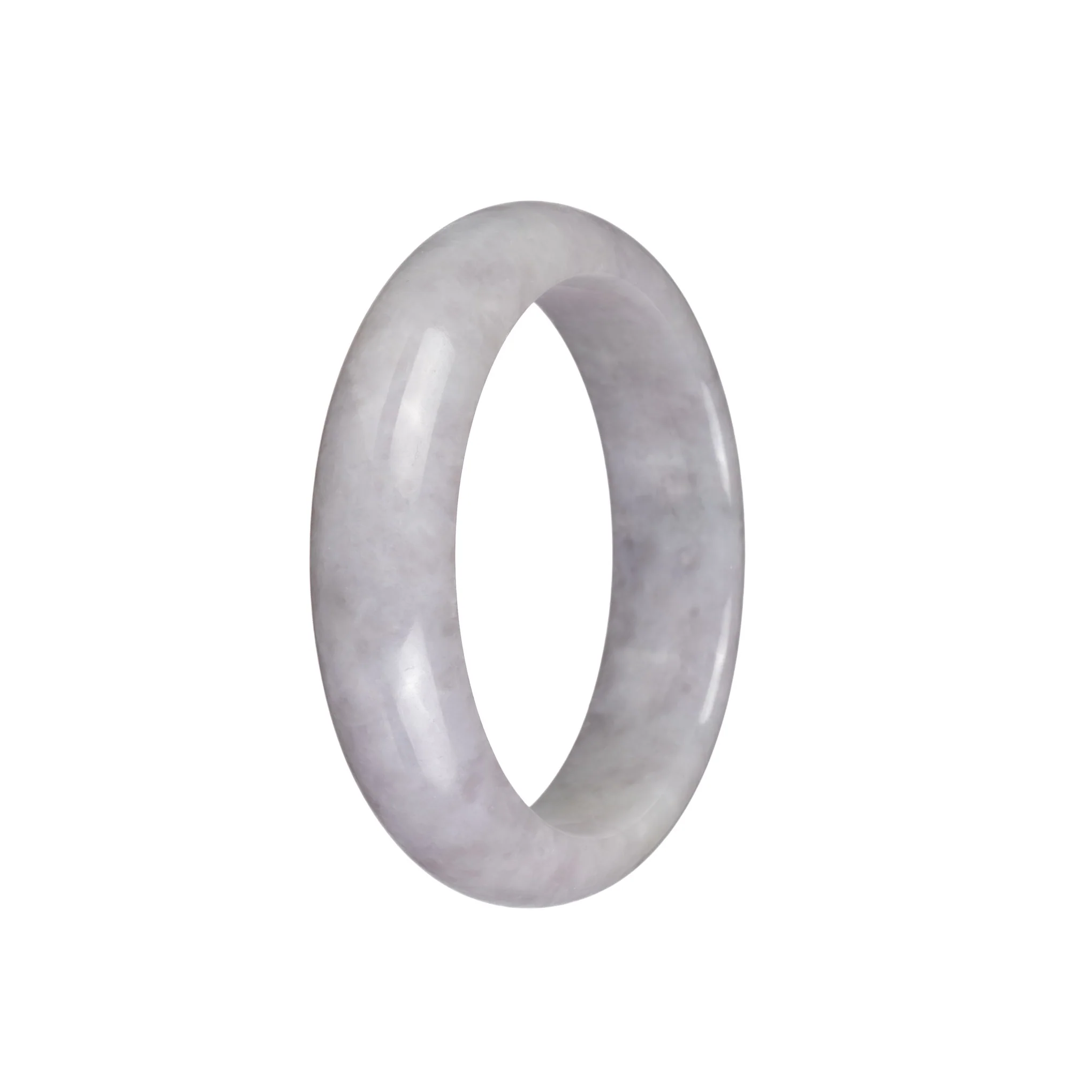 Authentic Grade A White Jade Bracelet - 55mm Half Moon - Image 3