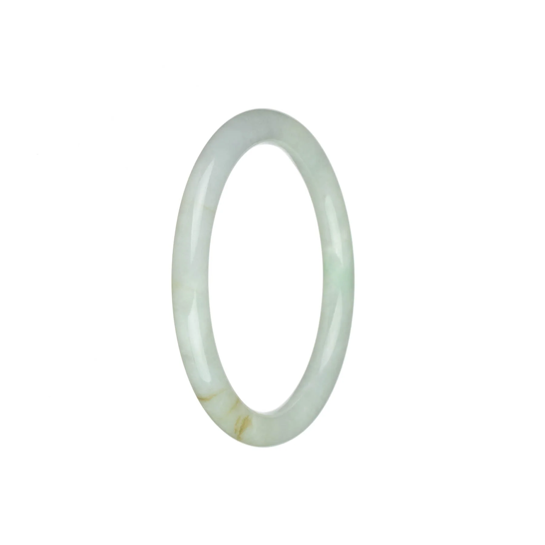 Authentic Grade A White Jadeite Jade Bracelet - 57mm Petite Round - Image 2