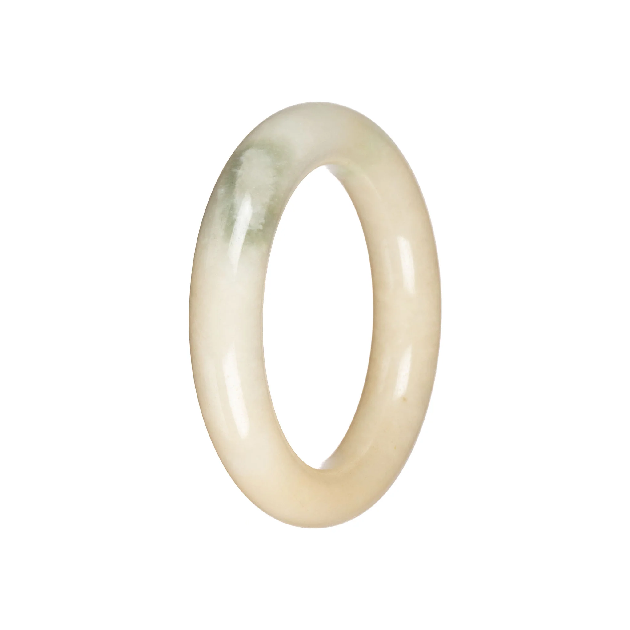 Authentic Ivory Jadeite Jade Bangle Bracelet - 51mm Round - Image 2