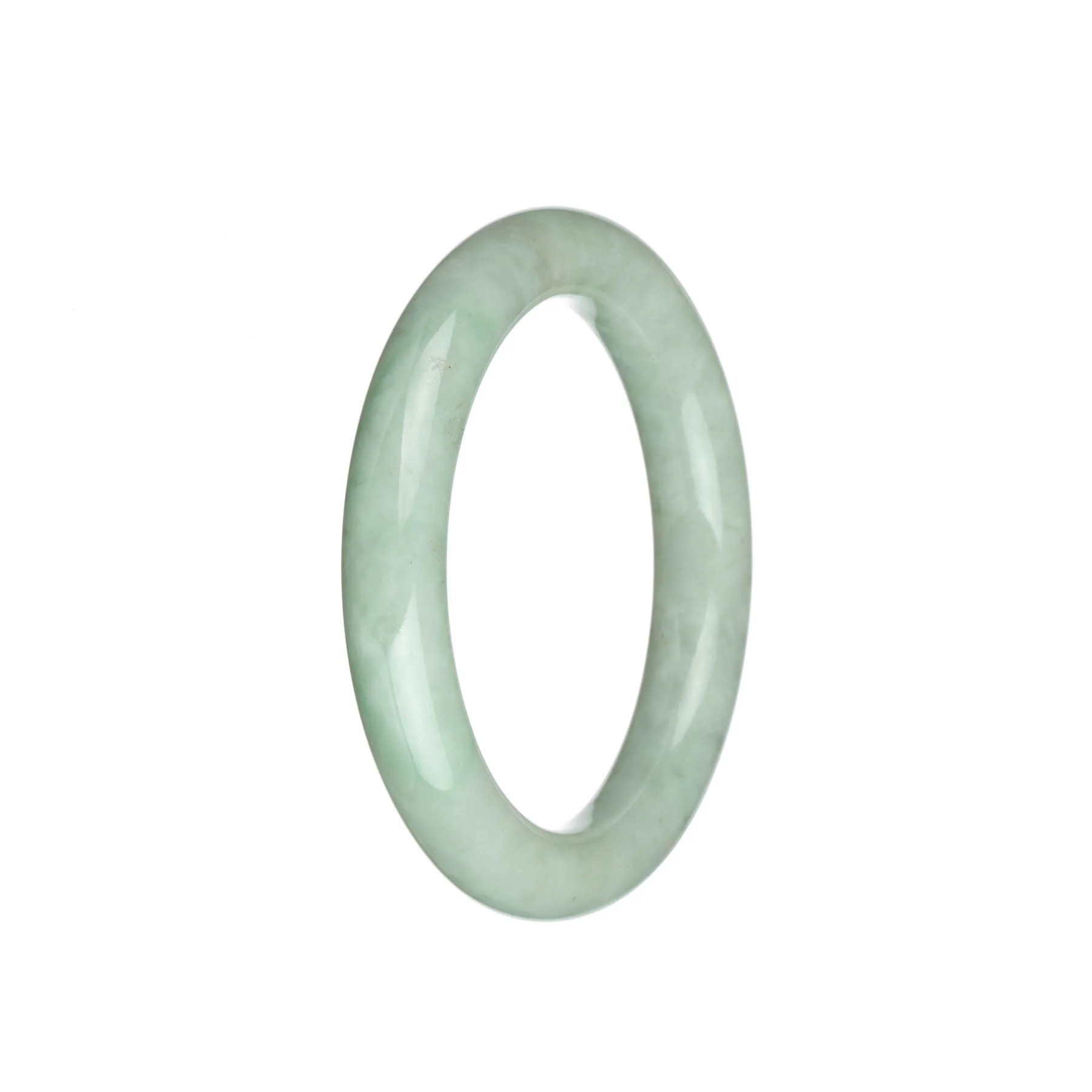 Authentic Natural Light Green Jadeite Bangle Bracelet - 55mm Round - Image 3