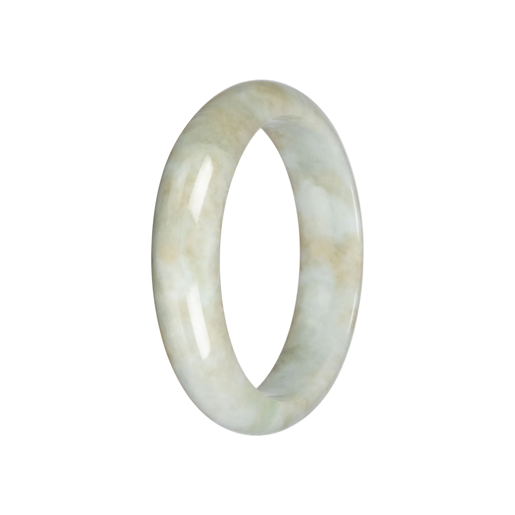 Authentic Pale Green Jade Bangle - 59mm Half Moon - Image 2