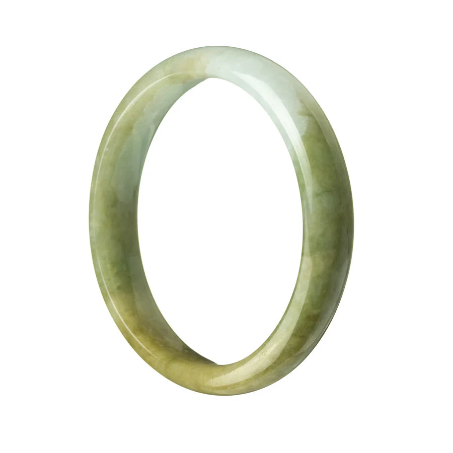 Genuine Grade A Brownish Green Jade Bracelet - 59mm Half Moon