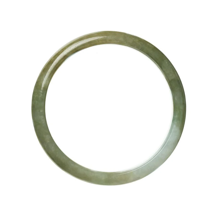 Genuine Grade A Brownish Green Jade Bracelet - 59mm Half Moon - Image 2