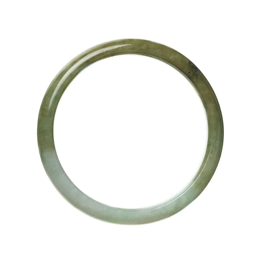 Genuine Grade A Brownish Green Jade Bracelet - 59mm Half Moon - Image 3