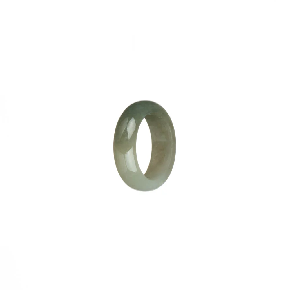 Real Brownish White with Green and Light Brown Burmese Jade Ring  - US 4.5 - Image 2