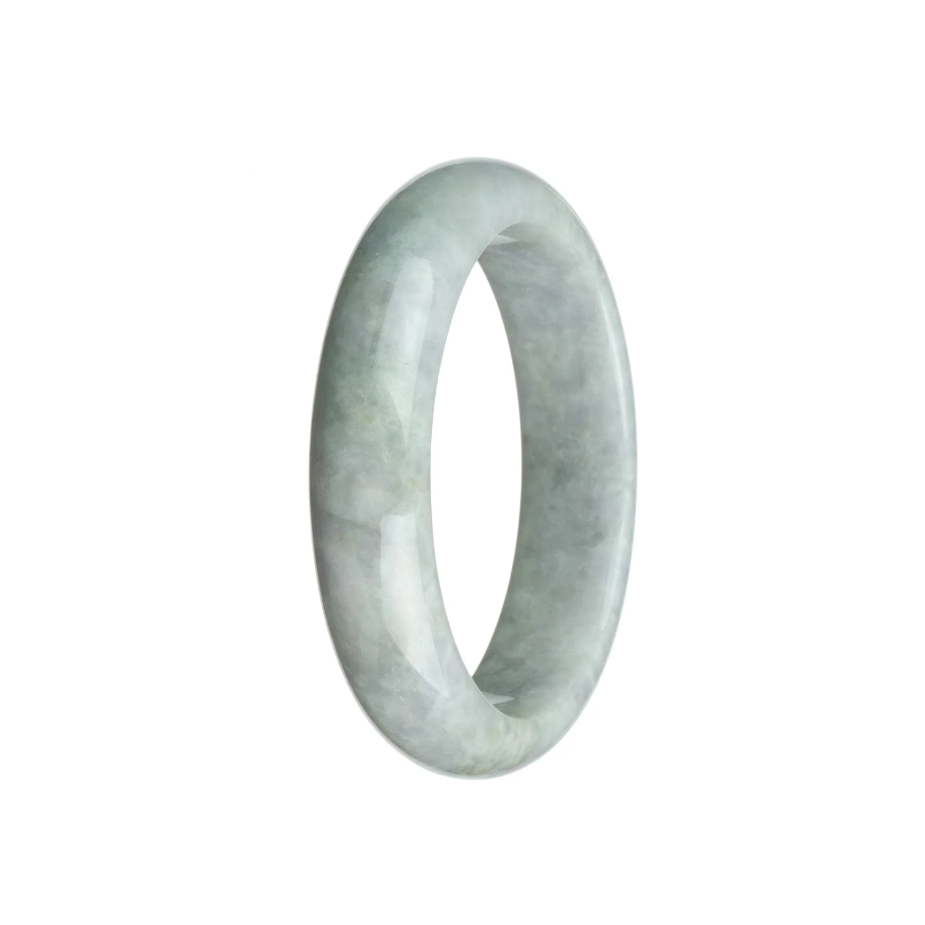 Genuine Untreated Lavender Traditional Jade Bangle Bracelet - 58mm Half Moon - Image 3