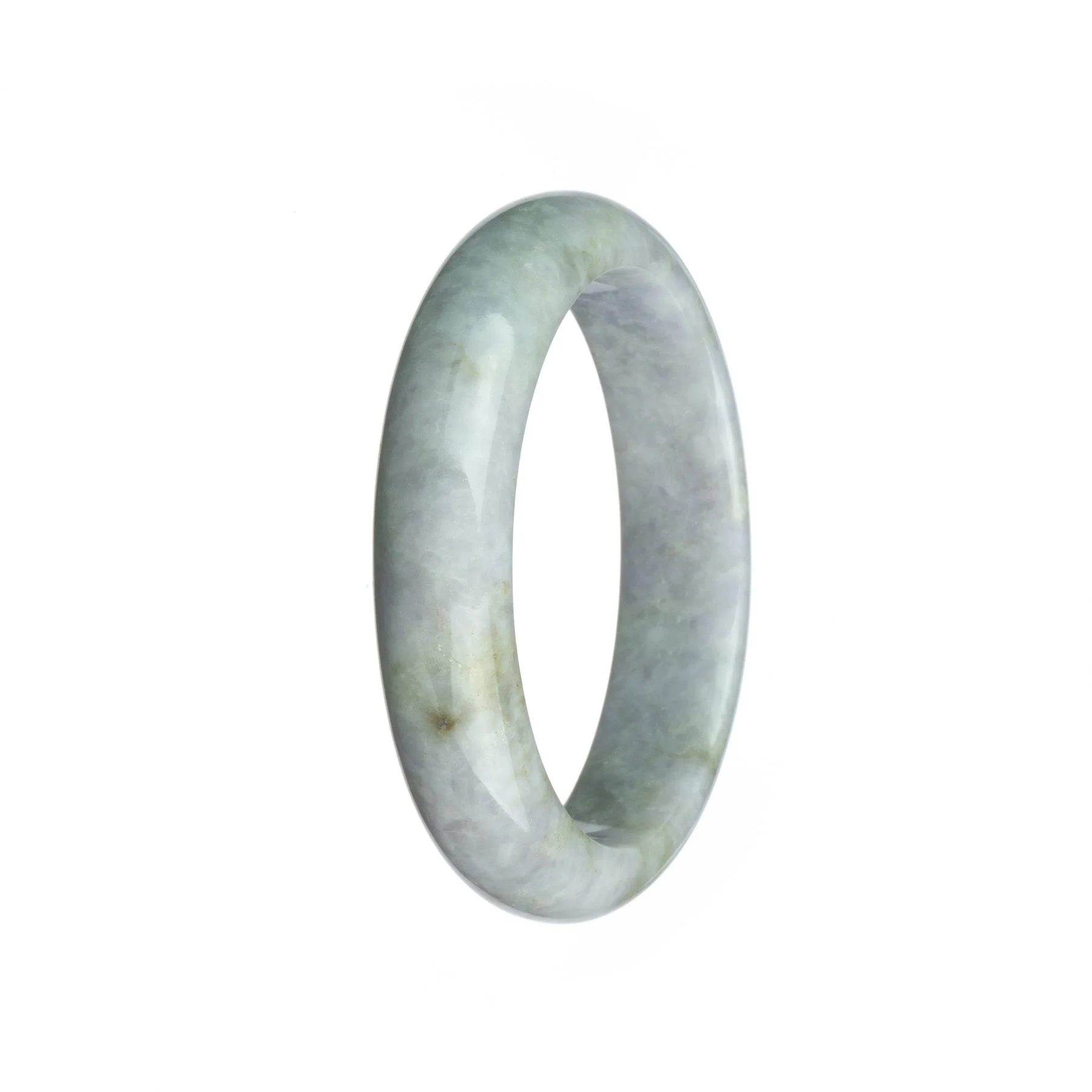Authentic Untreated Lavender Burma Jade Bangle Bracelet - 58mm Half Moon - Image 3