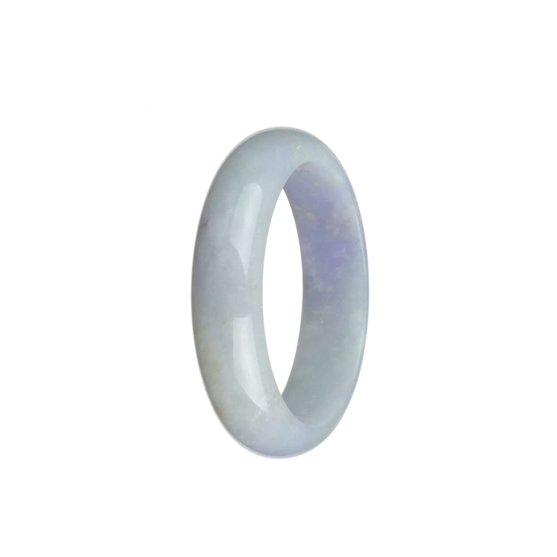 Genuine Grade A Lavender Jadeite Jade Bracelet - 53mm Half Moon - Image 2