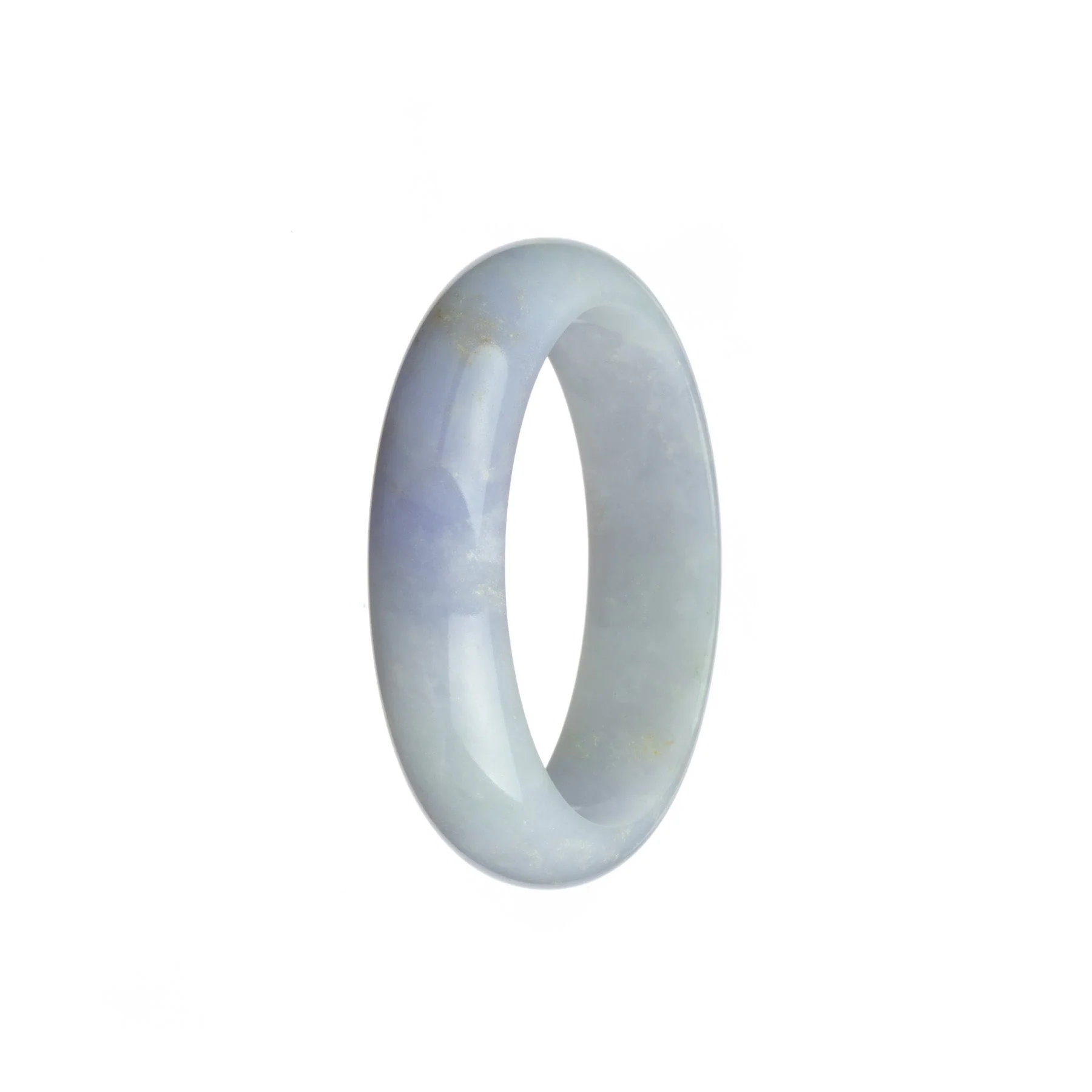 Genuine Grade A Lavender Jadeite Jade Bracelet - 53mm Half Moon - Image 3