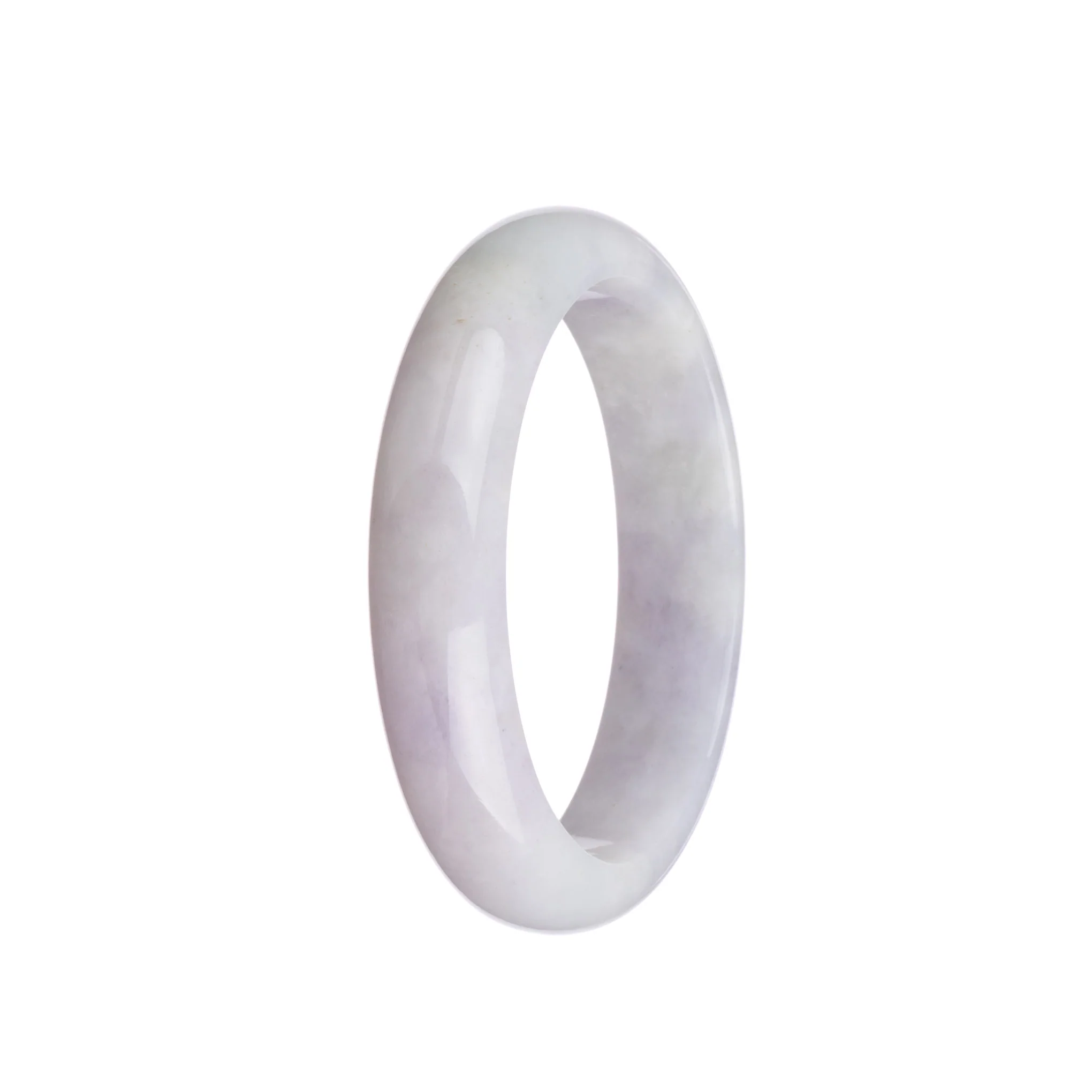 Real Natural Lavender Burma Jade Bangle Bracelet - 59mm Half Moon - Image 2