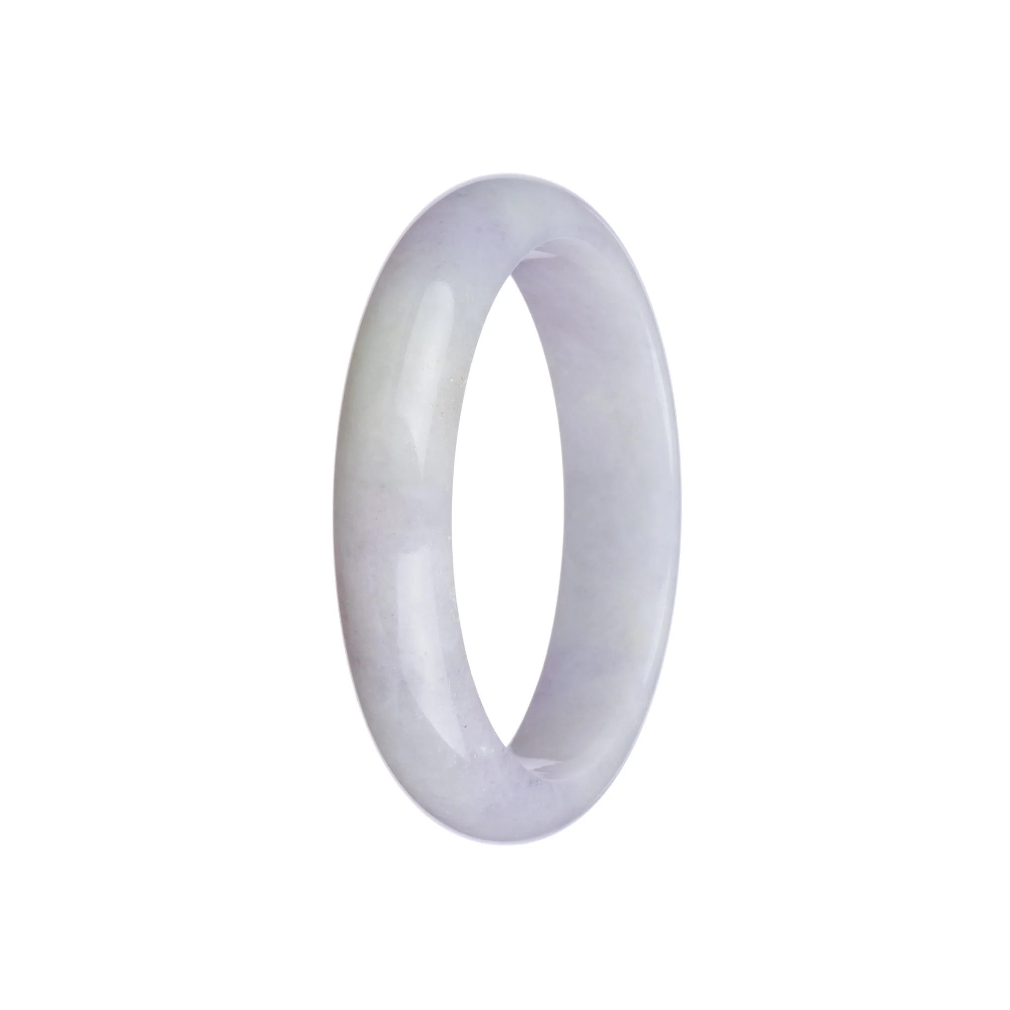Genuine Grade A Lavender Jadeite Jade Bracelet - 59mm Half Moon - Image 2