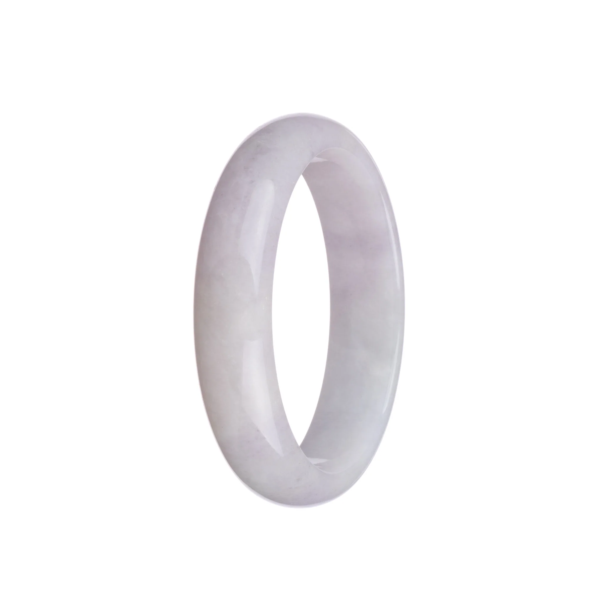 Genuine Grade A Lavender Jadeite Bangle - 59mm Half Moon - Image 2