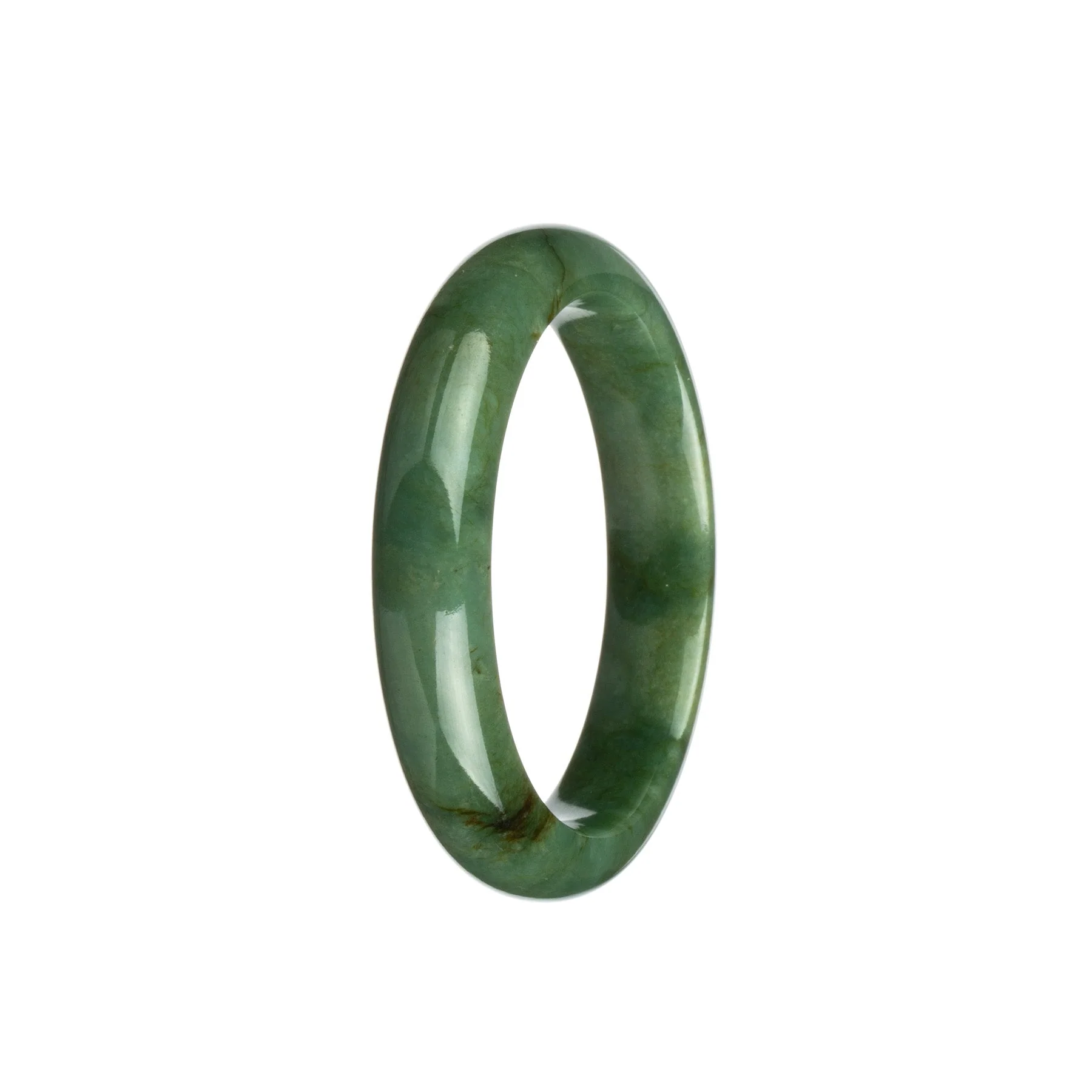 Genuine Grade A Green Jadeite Bracelet - 54mm Semi Round - Image 3