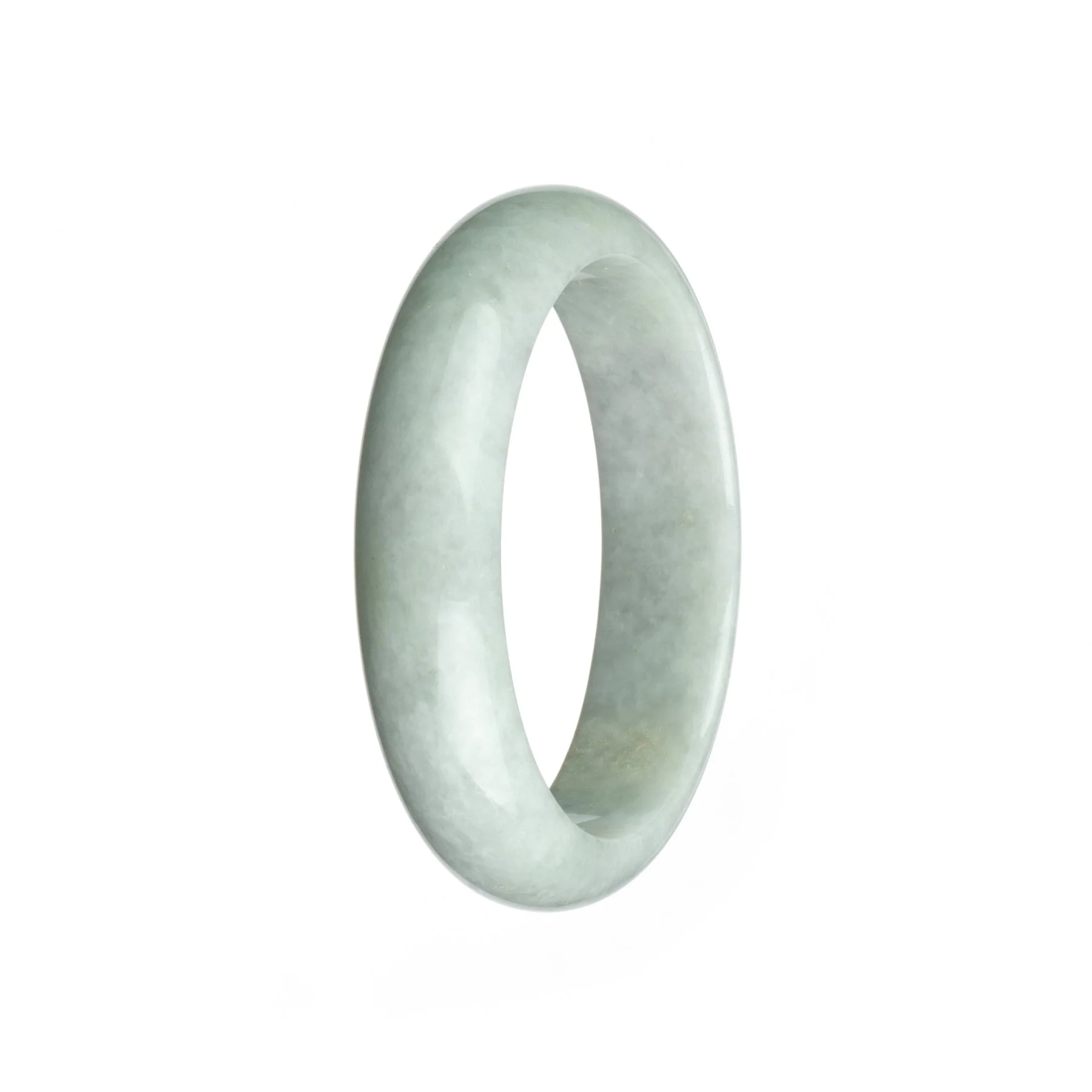 Authentic Type A White Jade Bangle - 58mm Half Moon - Image 3