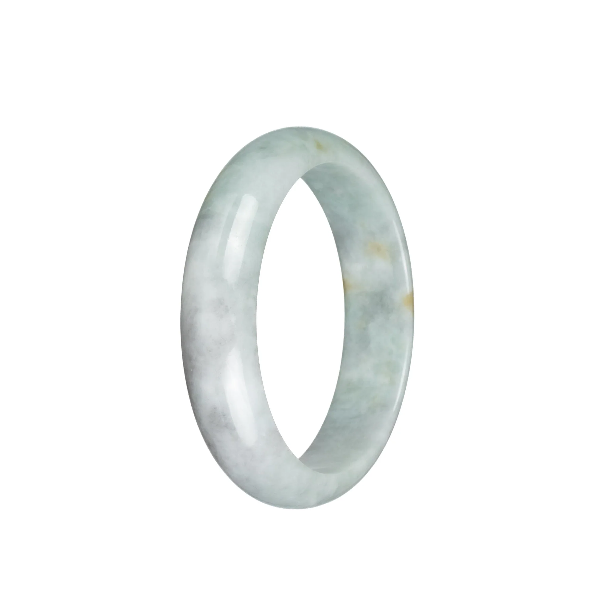 Genuine Grade A Pale Green Jadeite Jade Bangle Bracelet - 56mm Half Moon - Image 2