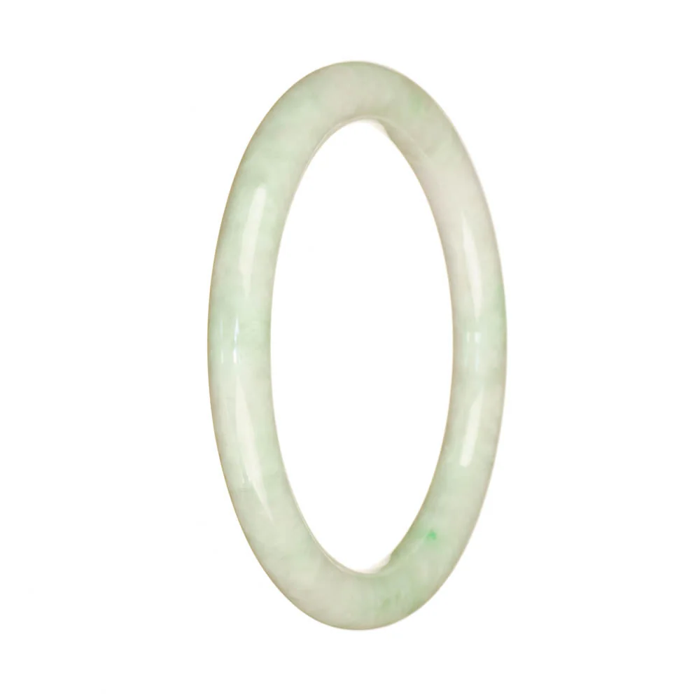 Real Natural White Traditional Jade Bangle - 58mm Half Moon - Image 3