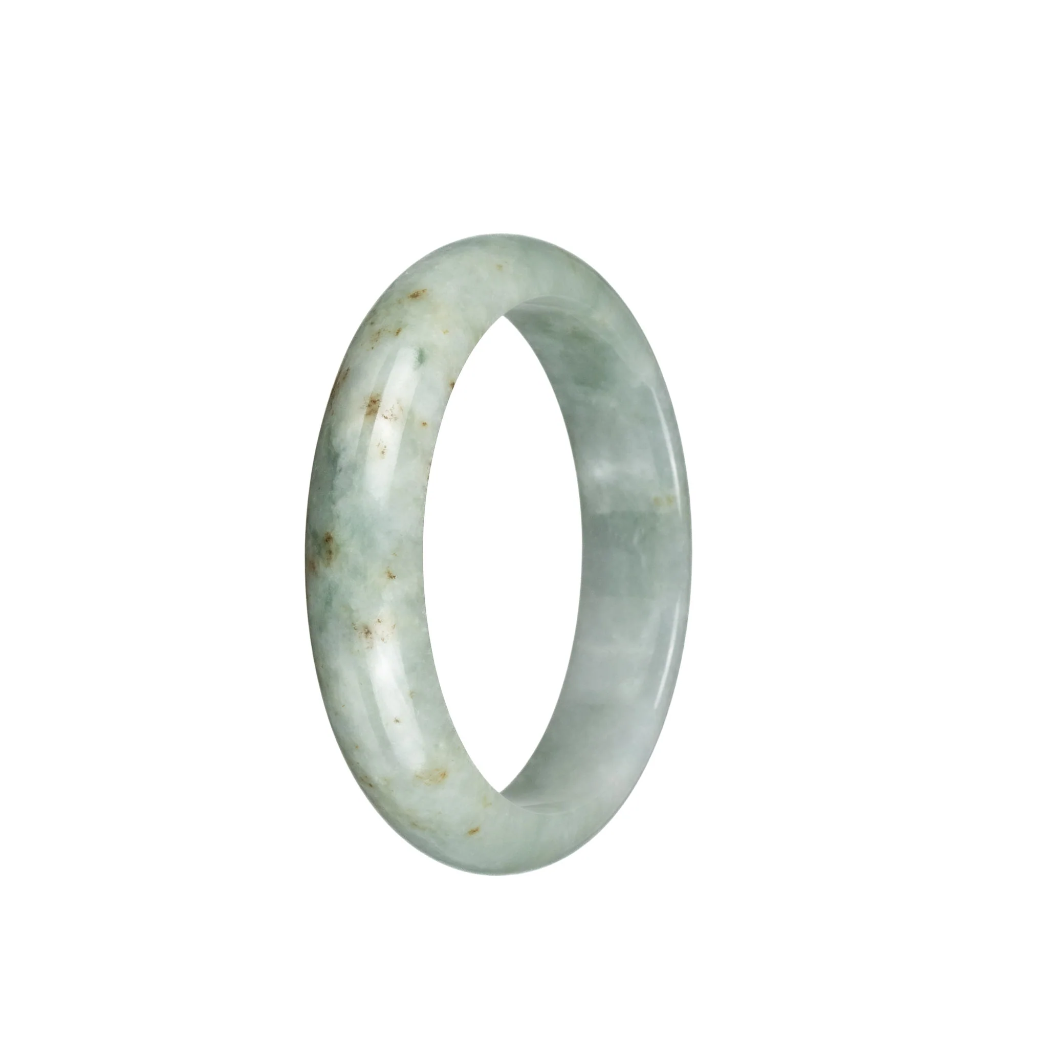 Real Natural Light Green Burmese Jade Bangle - 54mm Half Moon - Image 2