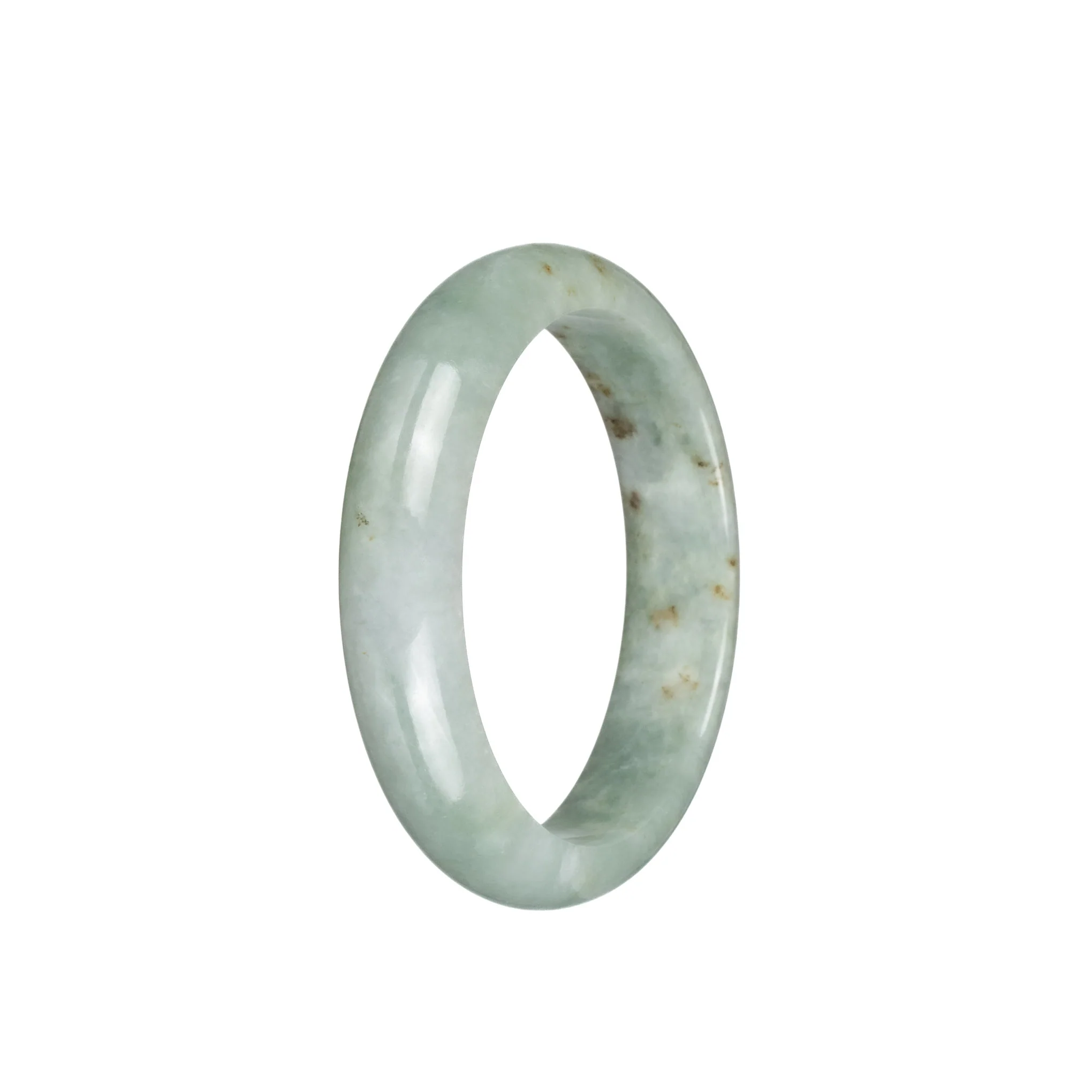 Real Natural Light Green Burmese Jade Bangle - 54mm Half Moon - Image 3