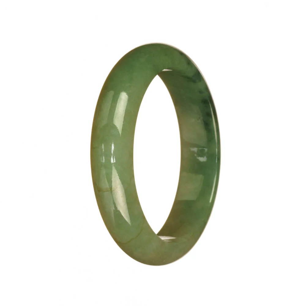 Authentic Natural Green Jadeite Jade Bracelet - 51mm Half Moon