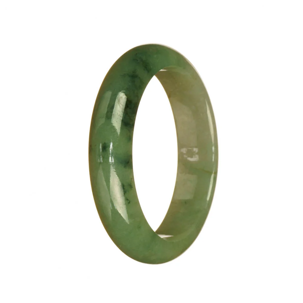 Authentic Natural Green Jadeite Jade Bracelet - 51mm Half Moon - Image 3