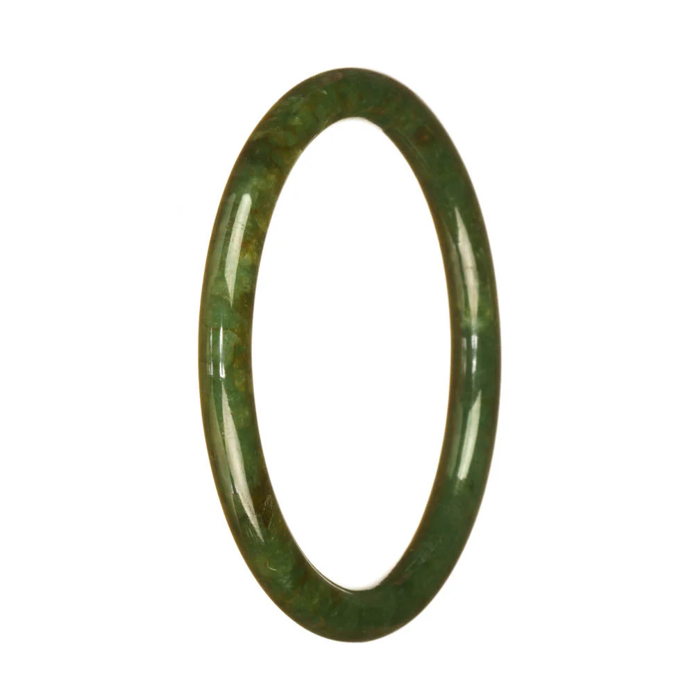Certified Untreated Deep Green Burma Jade Bangle Bracelet - 60mm Petite Round - Image 3