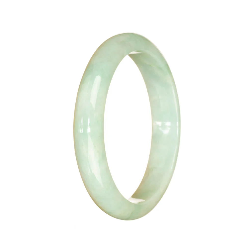 Genuine Grade A Light Green Jade Bangle Bracelet - 55mm Half Moon