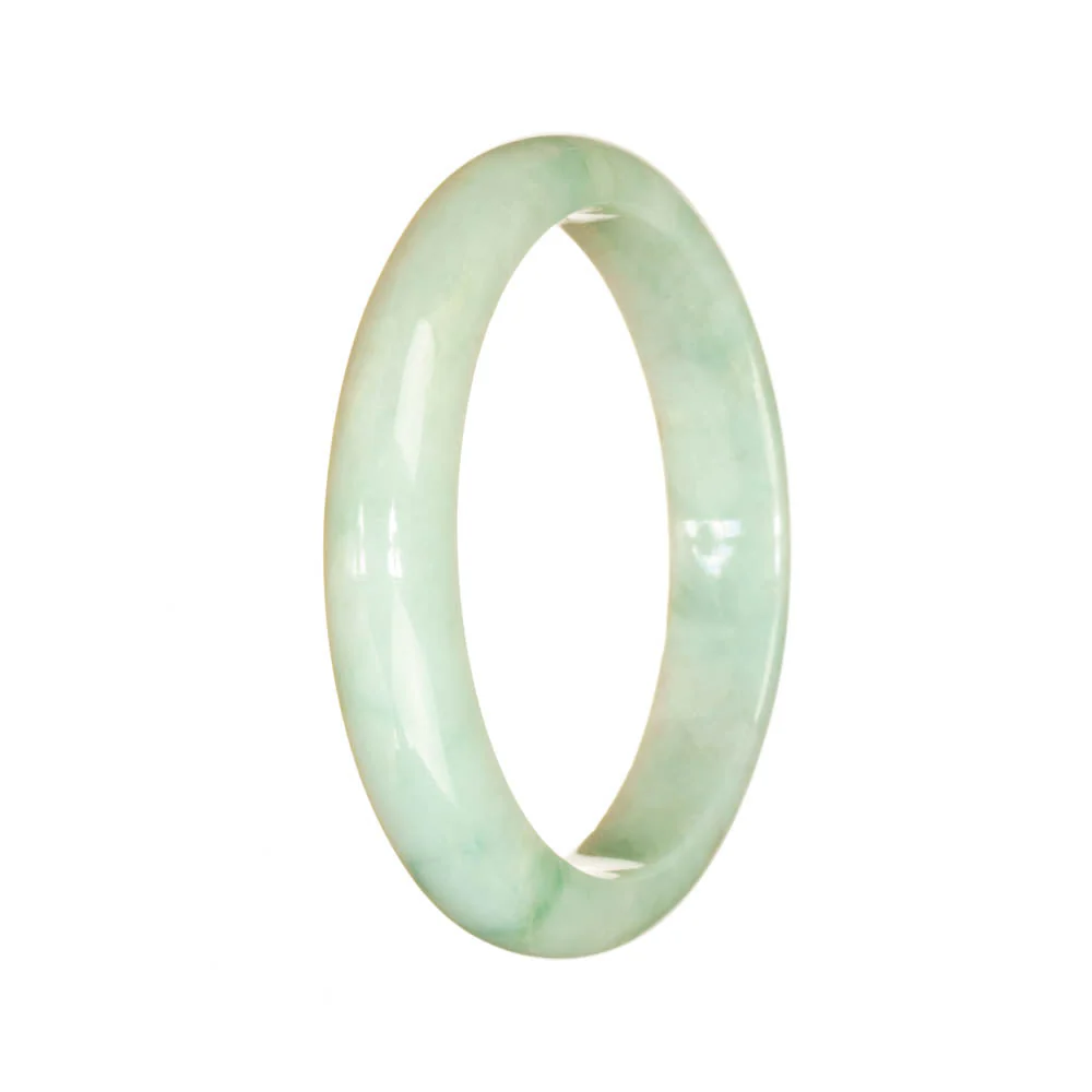 Genuine Grade A Light Green Jade Bangle Bracelet - 55mm Half Moon - Image 3