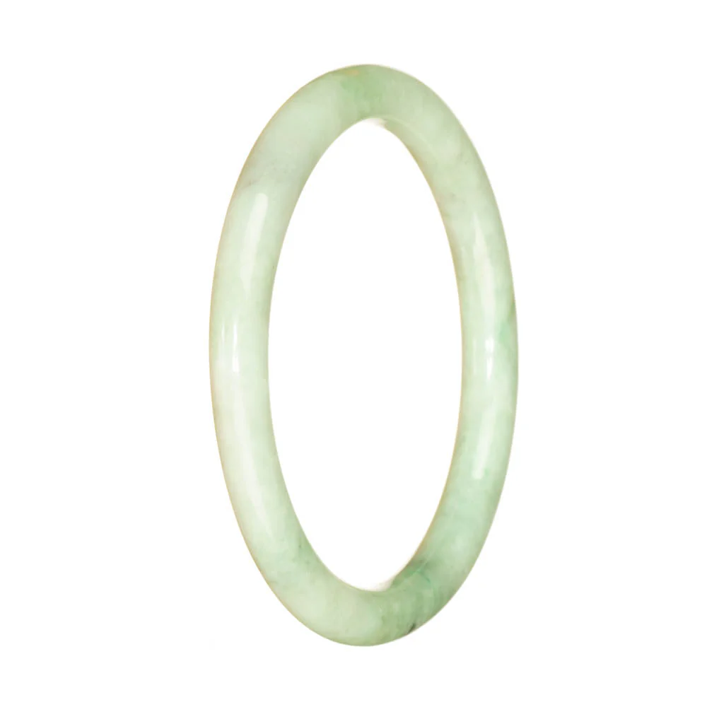 Genuine Type A Light Green Jadeite Jade Bracelet - 60mm Petite Round - Image 2