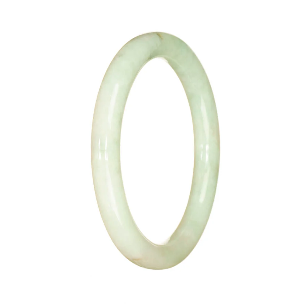 Genuine Untreated Light Green Jadeite Bracelet - 55mm Petite Round - Image 3