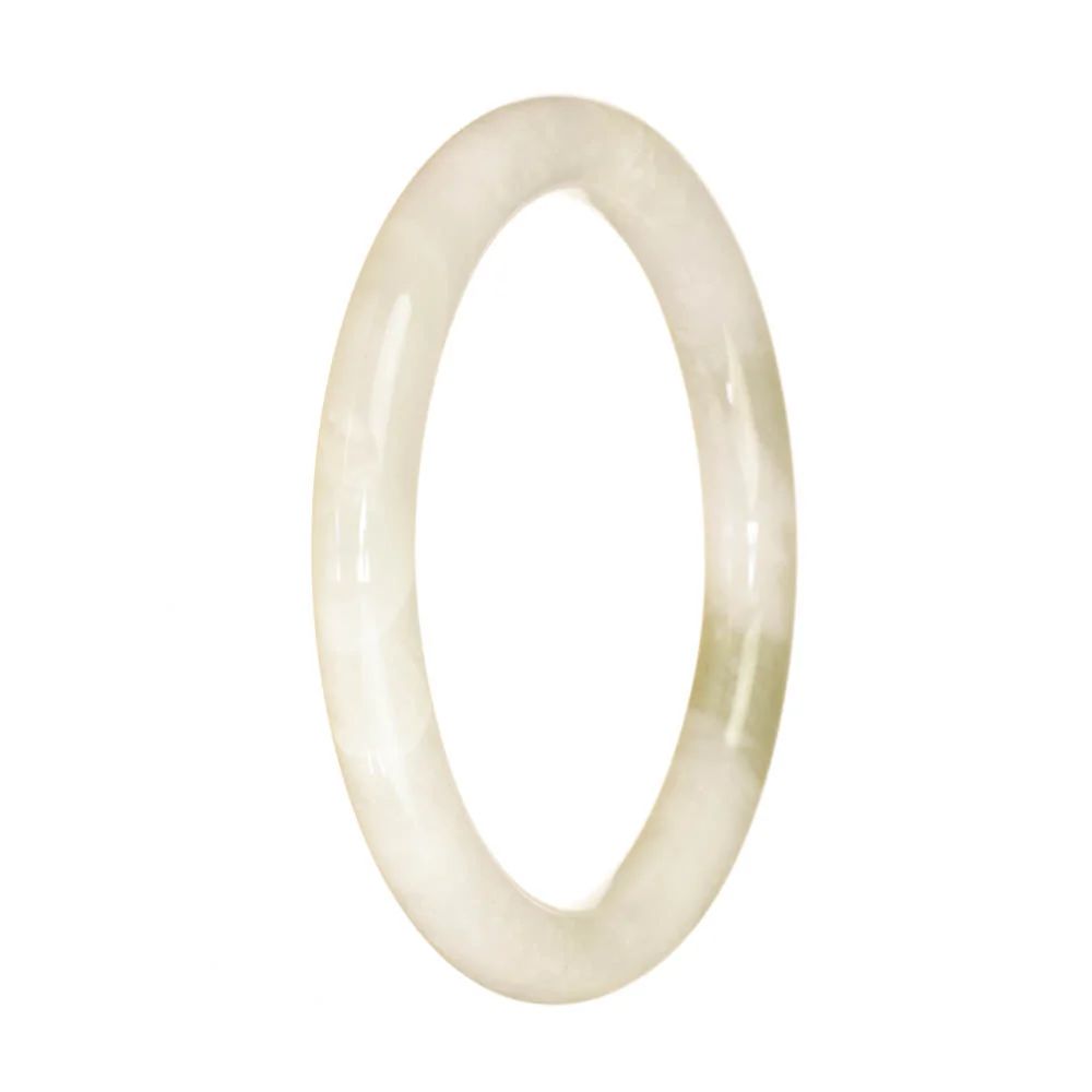 Real Grade A White Jade Bracelet - 59mm Petite Round - Image 2