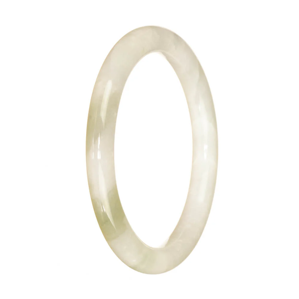 Real Grade A White Jade Bracelet - 59mm Petite Round - Image 3