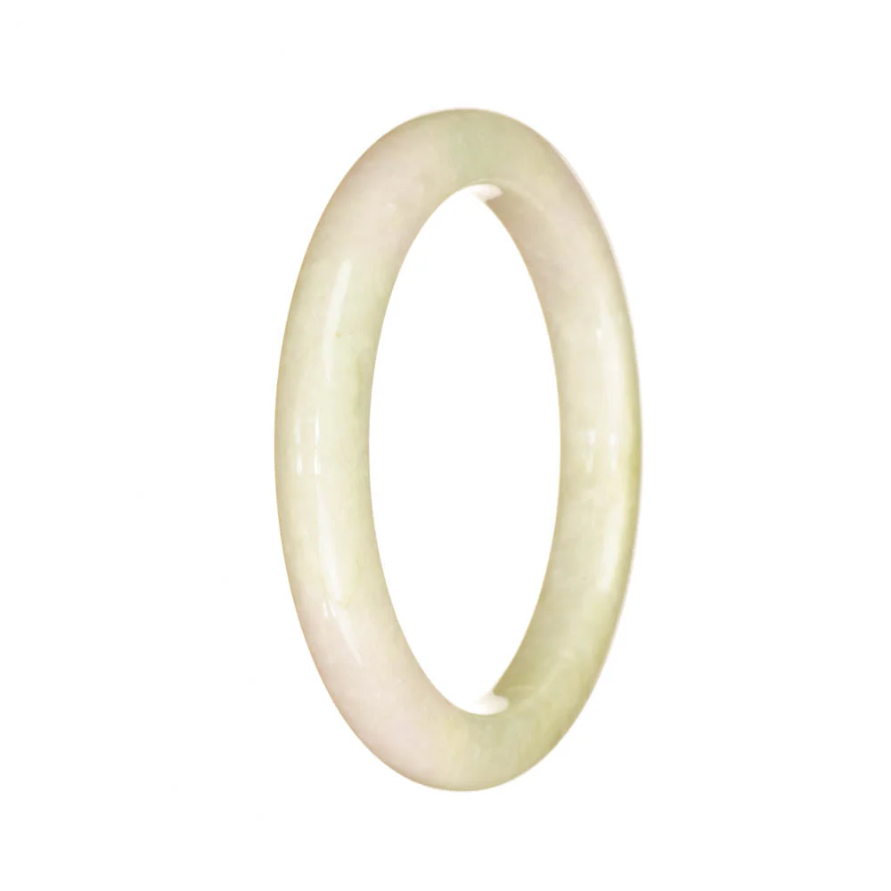 Genuine Grade A Pale Green with Lavender Jade Bangle - 53mm Semi Round - Image 2