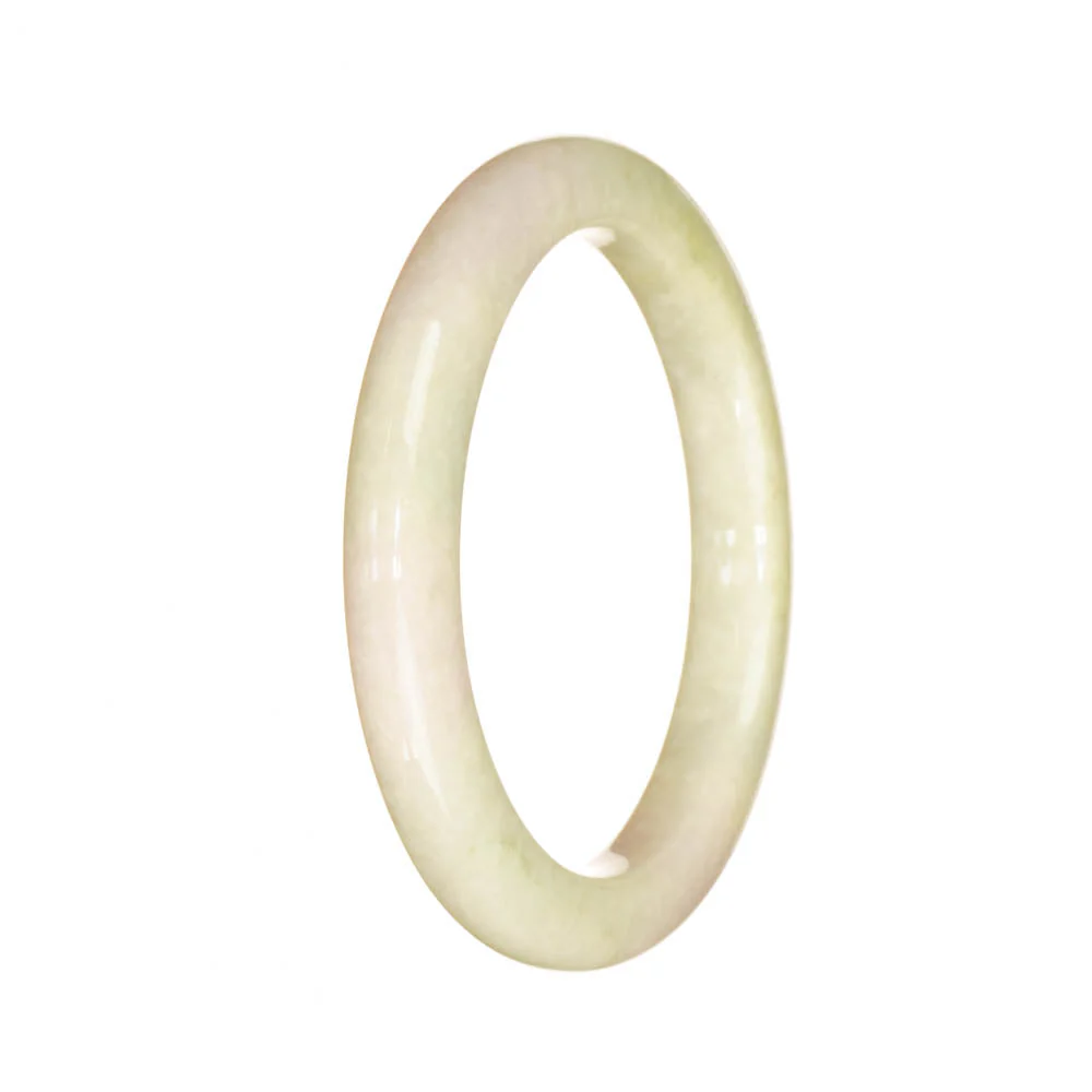 Genuine Grade A Pale Green with Lavender Jade Bangle - 53mm Semi Round - Image 3